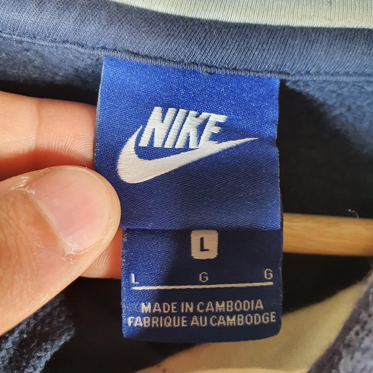 Vintage Nike Club Spellout Hoodie Men’s Large Navy Blue Swoosh Y2K Pullover