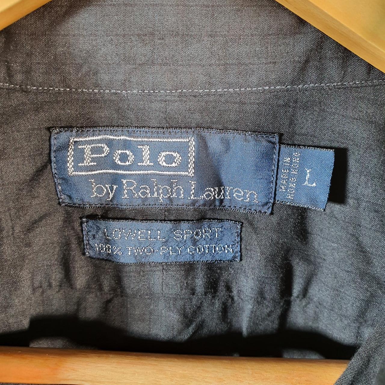 Vintage Ralph Lauren Button Down Shirt Men’s Large Black Checkered Lowell Sport Pony Casual C8497