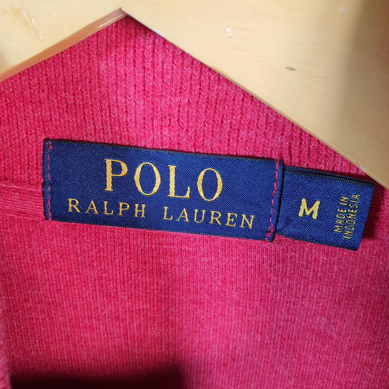 Vintage Ralph Lauren Polo 1/4 Zip Sweatshirt Men’s Medium Red Cotton Pullover Pony
