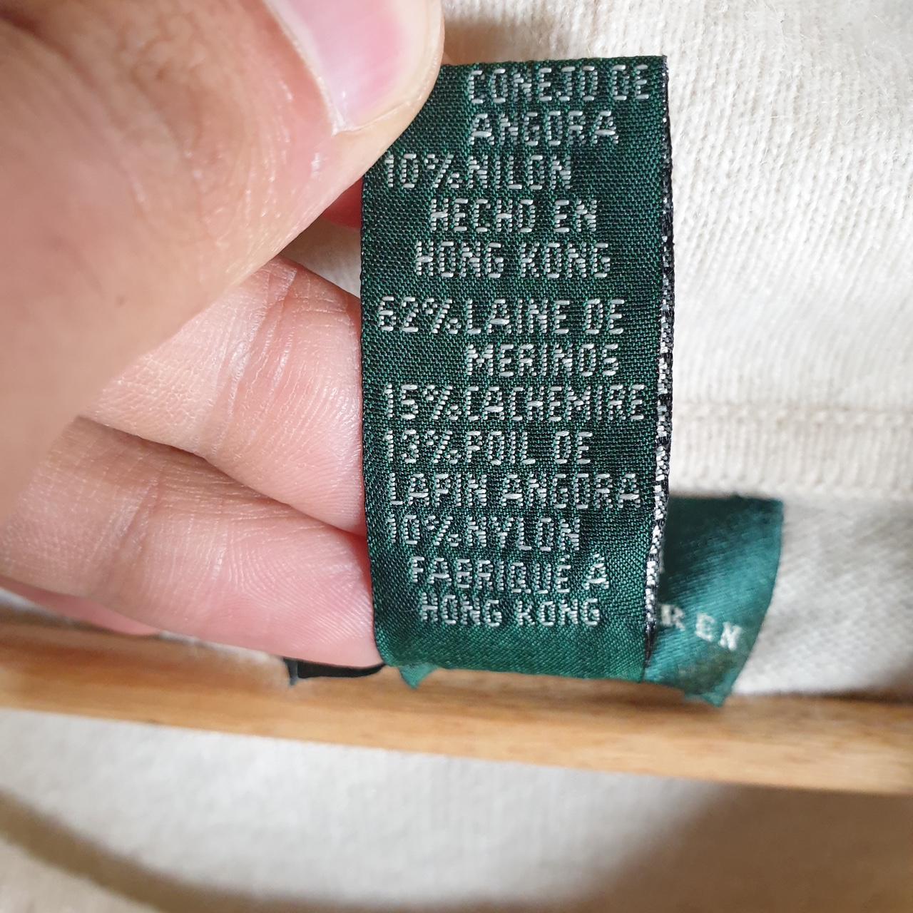 Vintage Ralph Lauren Polo Knit Sweater Womens Medium Cream Cotton Pullover