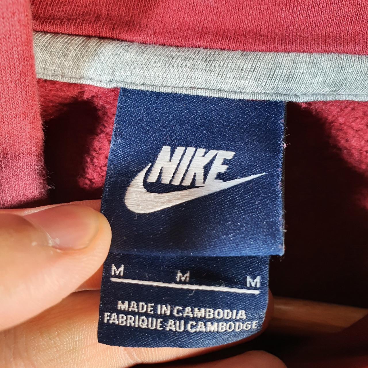 Vintage Nike Club Hoodie Men’s Medium Burgundy Red Swoosh Y2K Pullover Sweatshirt Logo