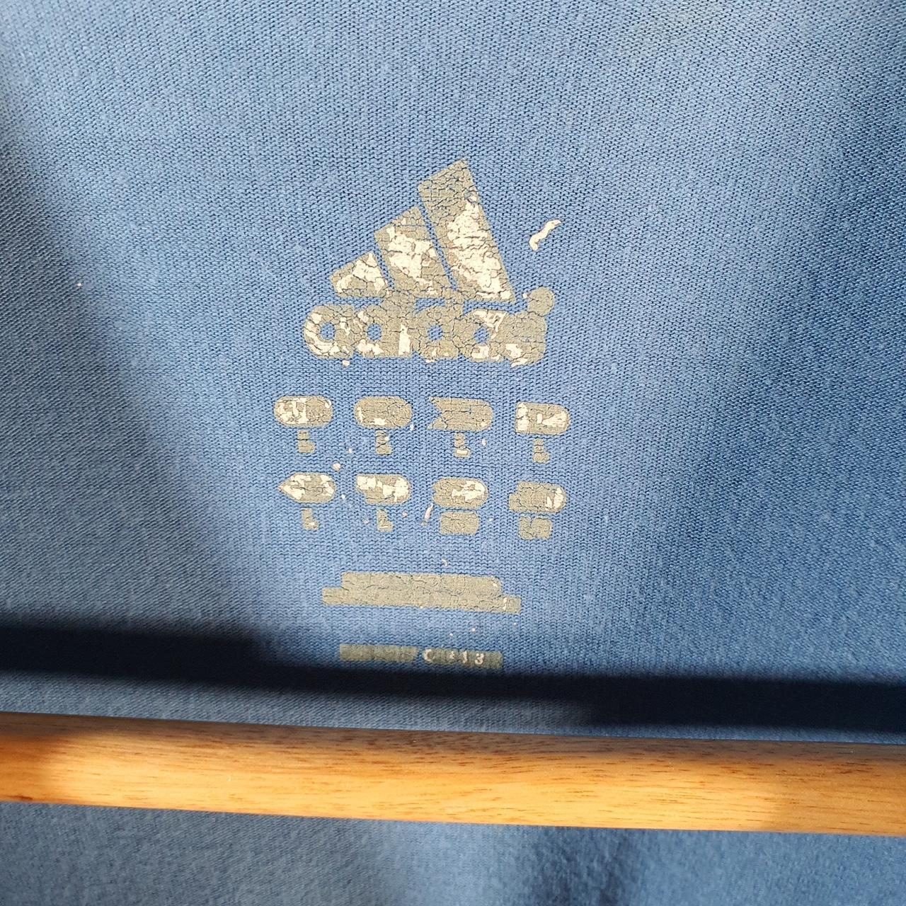 Vintage Adidas T Shirt Men’s Large Blue Three Stripes Athletic Logo