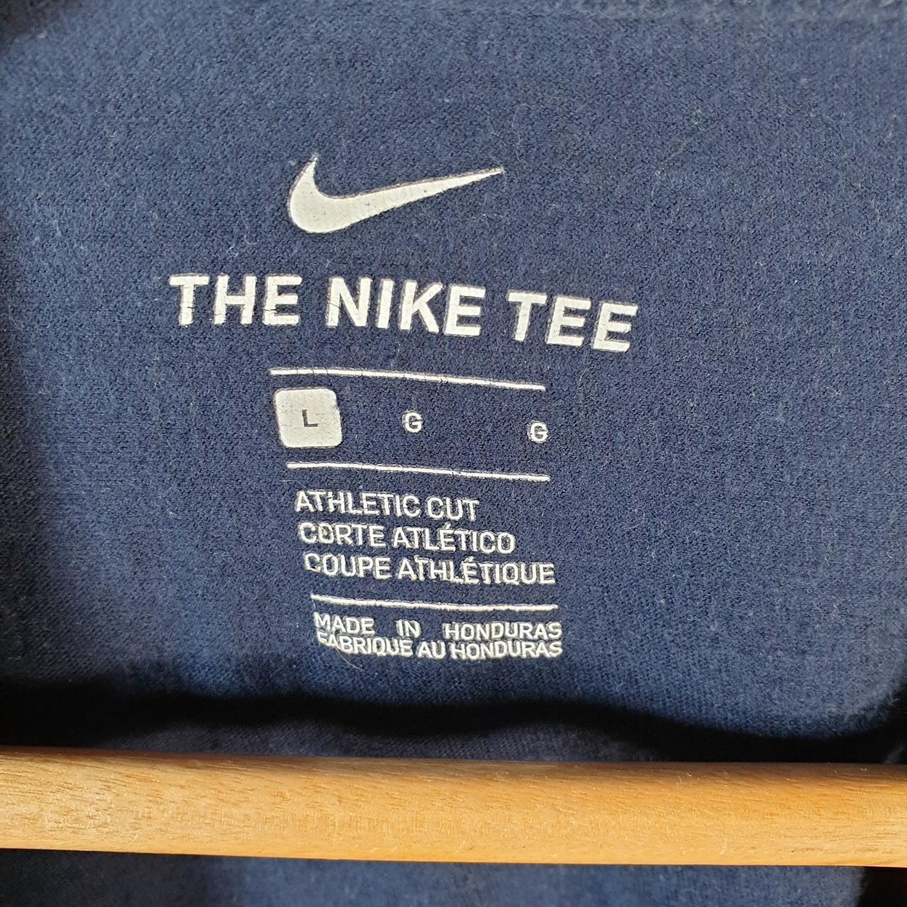 Vintage Nike T Shirt Men’s Large Blue Printed Single Swoosh Logo Athletic C8275