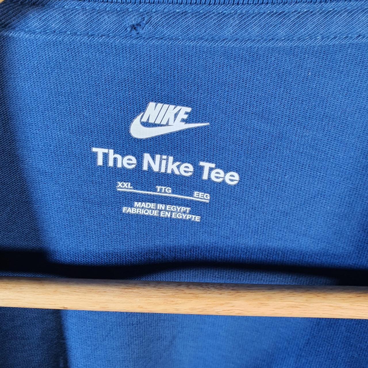 Vintage Nike Retro Badges T Shirt Men’s 2XL Blue Logo Swoosh Athletic