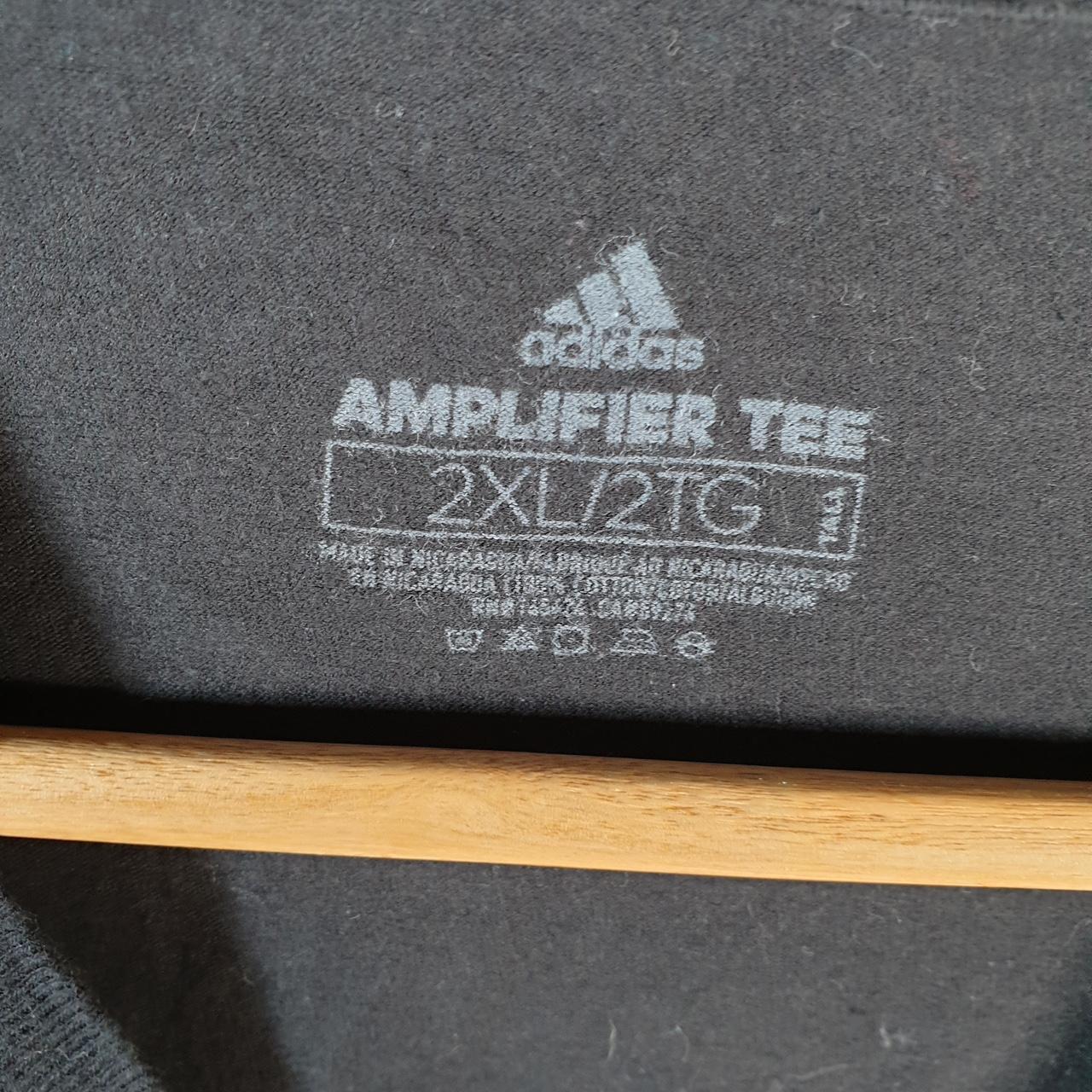 Vintage Adidas Amplifier T Shirt Men’s 2XL Black Three Stripes Logo Athletic