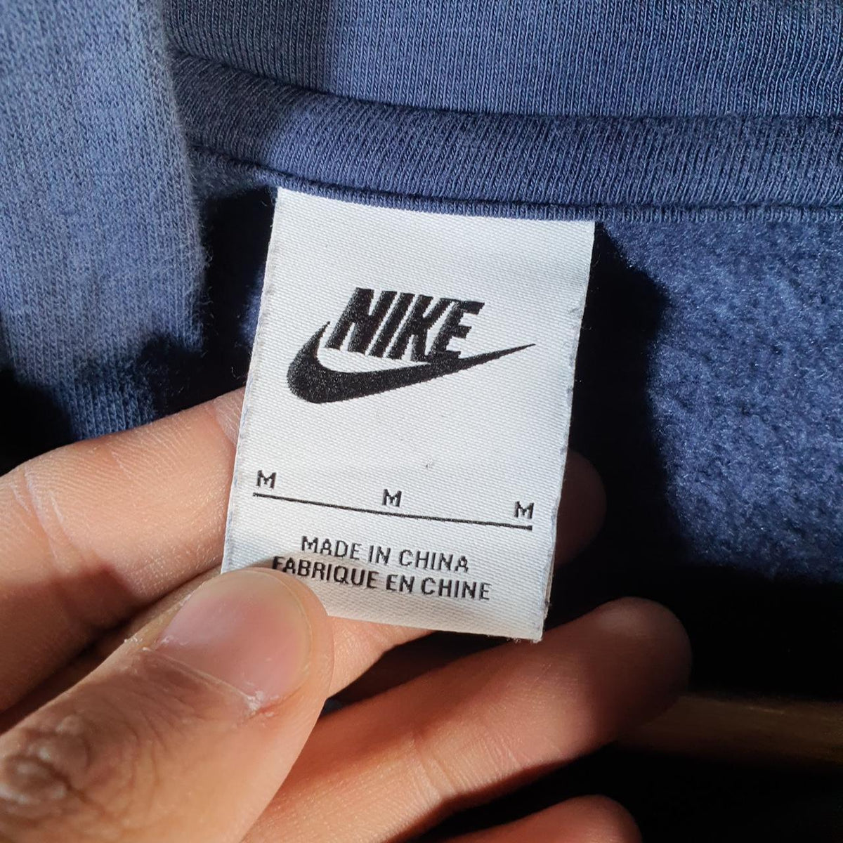 Vintage Nike Club Hoodie Men’s Medium Blue Swoosh Y2K Pullover Sweatshirt Logo