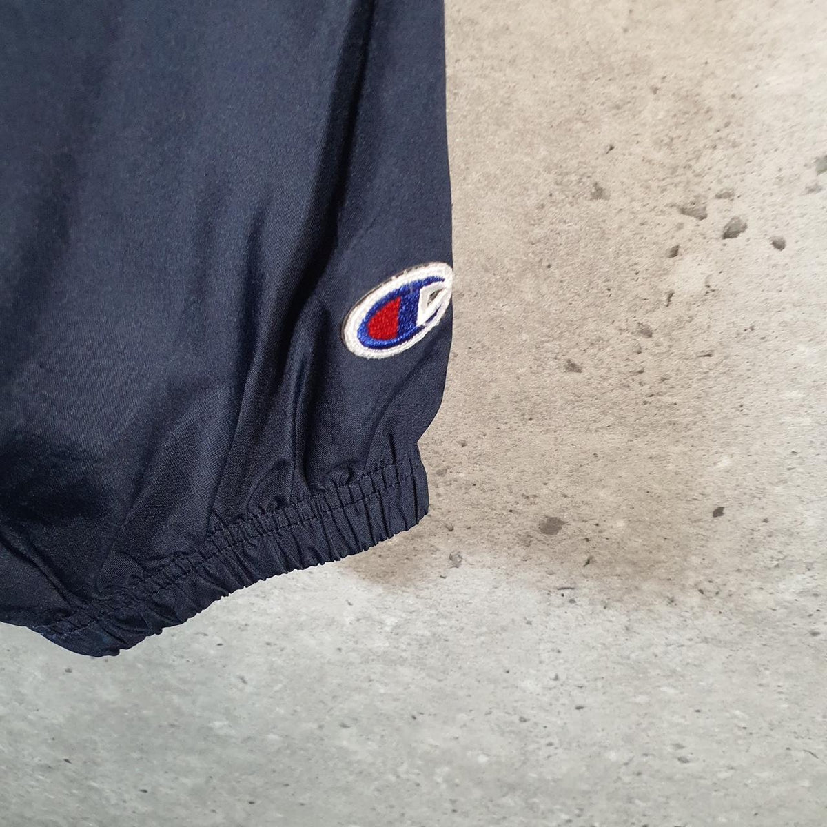 Vintage Champion Windbreaker Mens L Navy Blue 1/4 Zip Cal Fullerton Mom