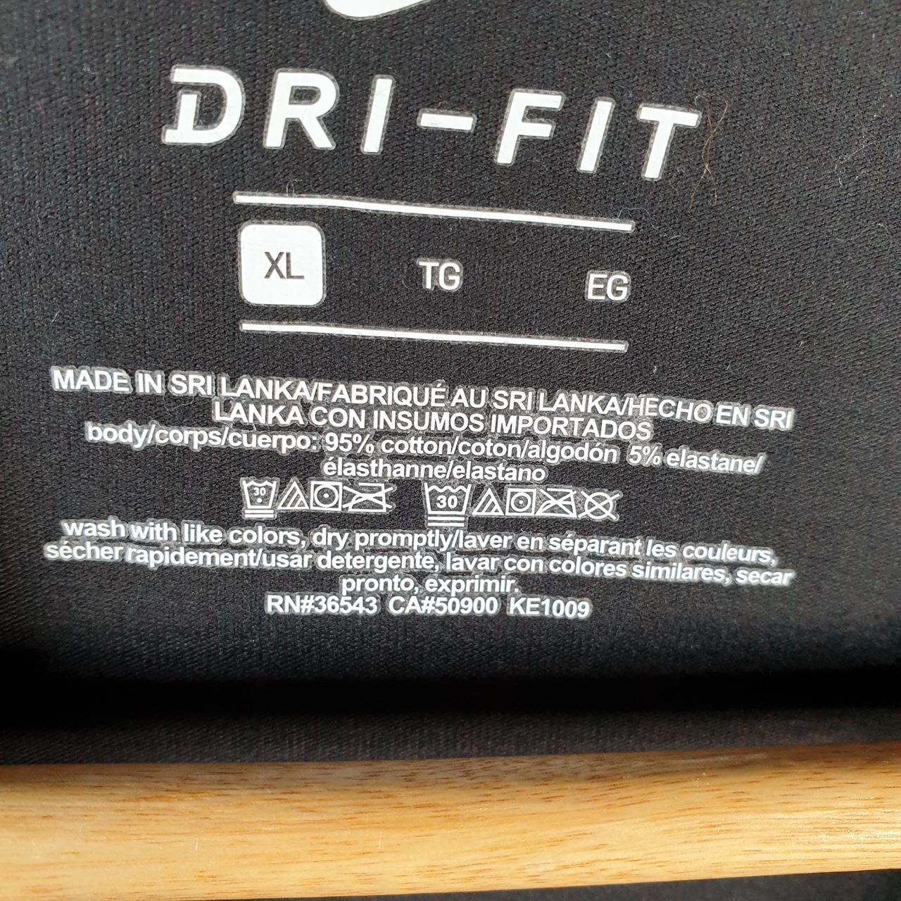 Vintage Nike Dri Fit Spellout T Shirt Men’s XL Black Logo Swoosh Athletic