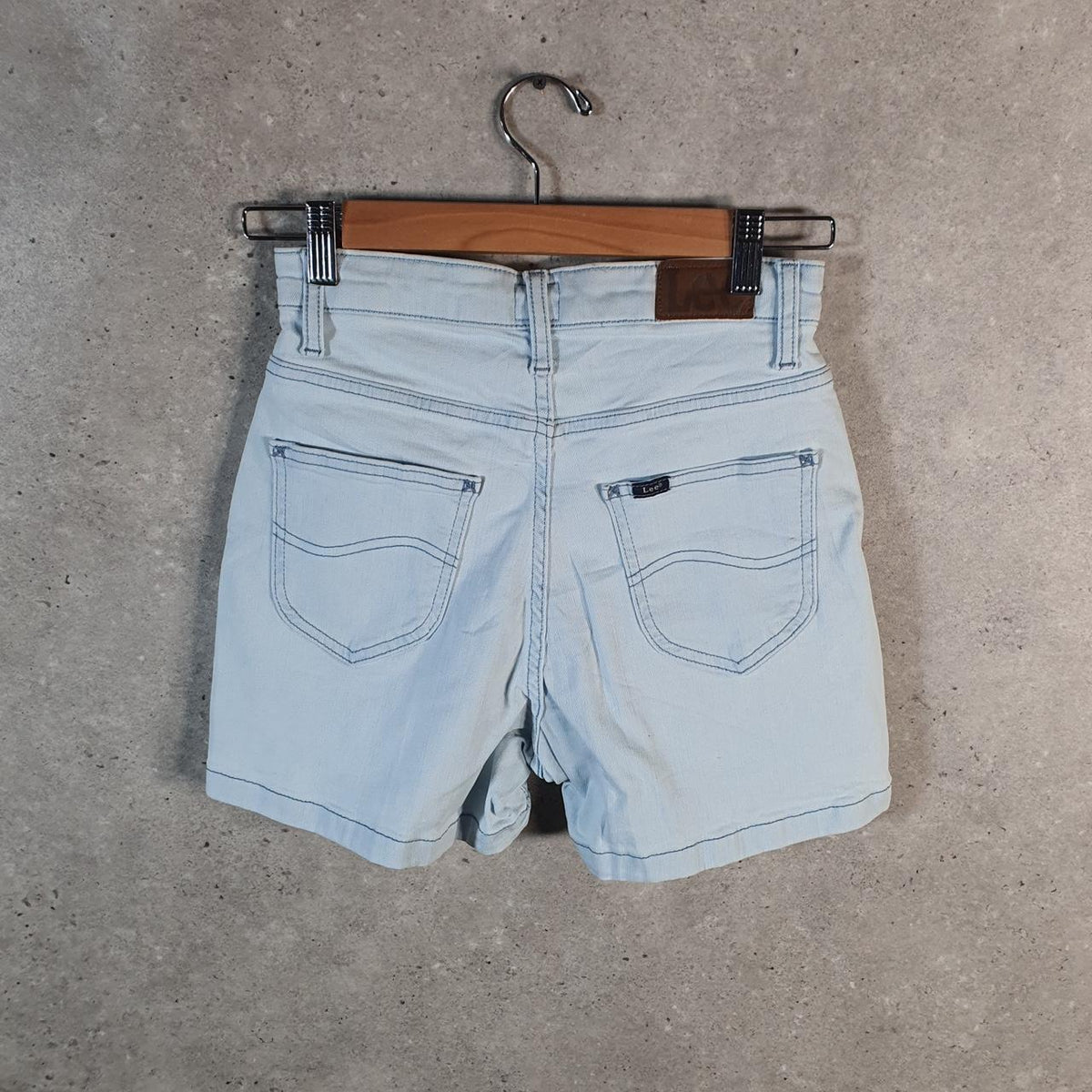 Vintage Lee Baggy Shorts Jorts Cargo Womens W24 Blue Relaxed Denim