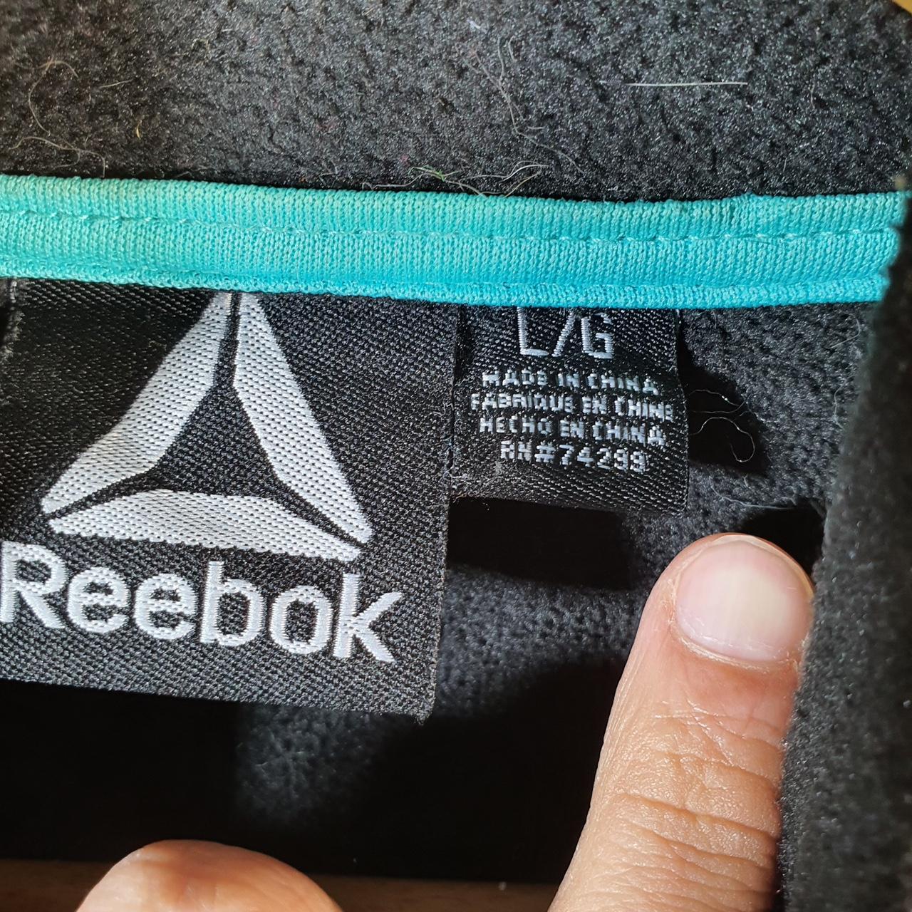 Reebok Full Zip Fleece Sweatshirt Mens Large Black Embroidered Logo