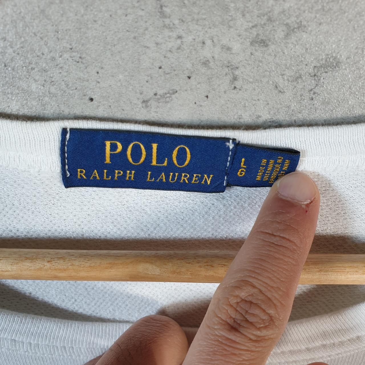 Vintage Ralph Lauren Polo Sweatshirt Men’s Large White Cotton Pullover Pony