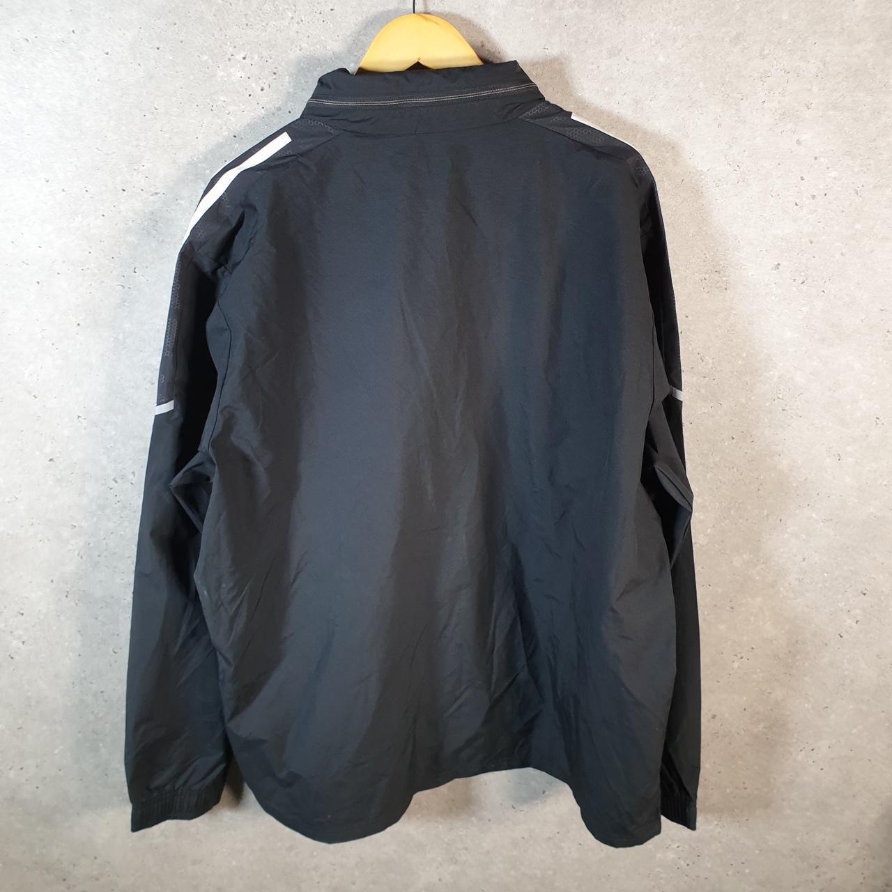 Vintage Adidas Windbreaker Track Jacket Mens XL Black USA Three Stripes Full Zip