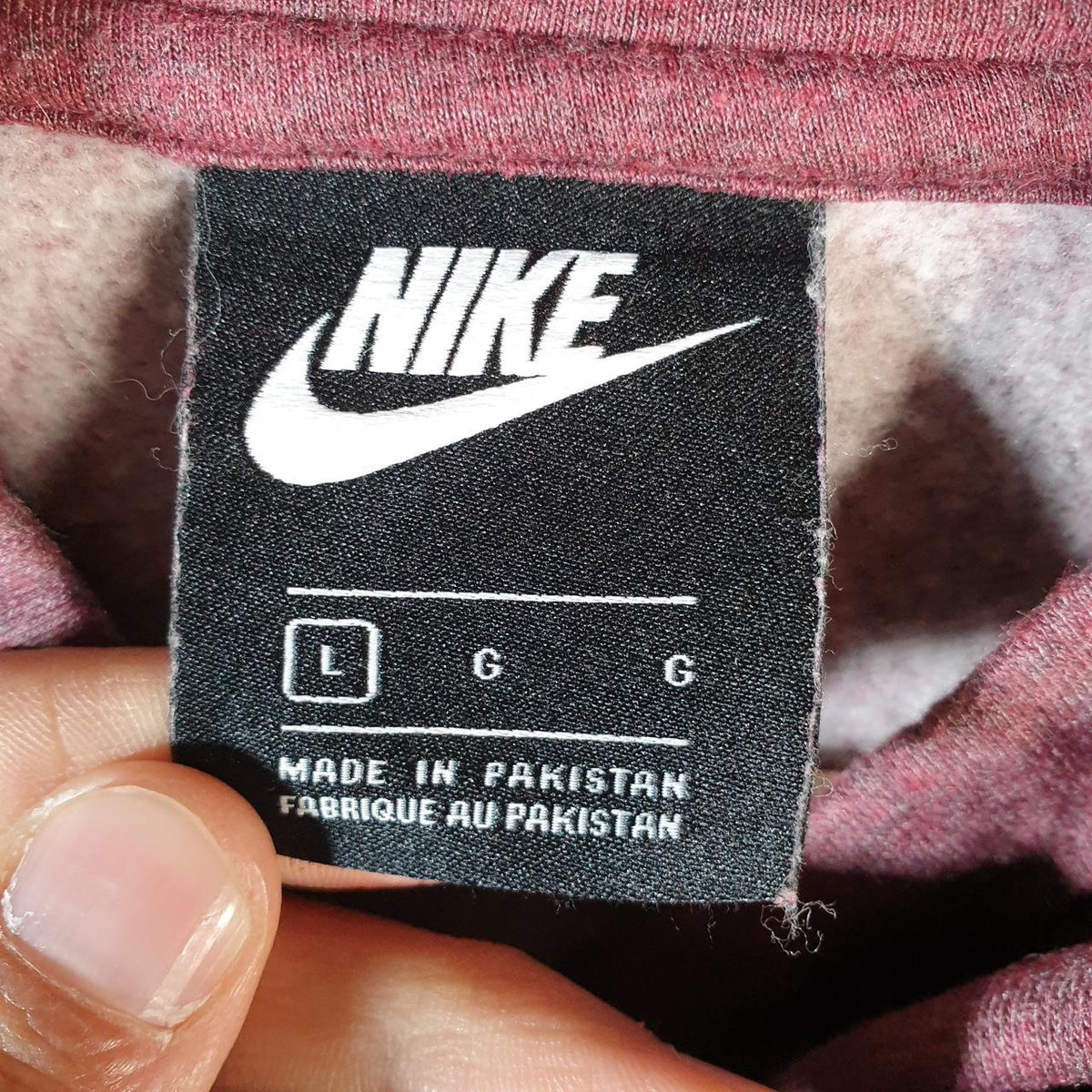 Vintage Nike Club Spellout Hoodie Womens Large Burgundy Swoosh Y2K Pullover