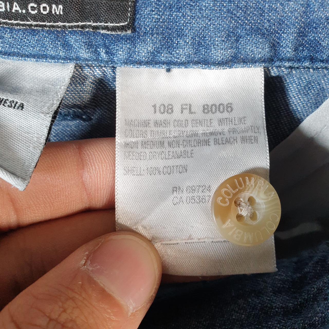 Vintage Columbia Baggy Shorts Jorts Cargo Womens XL PFG Blue Denim Relaxed Fit Cargo