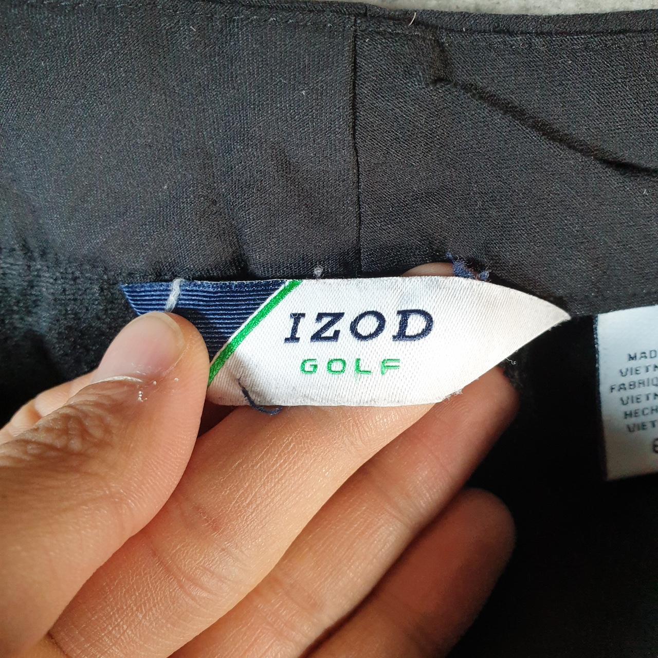 Vintage Izod Golf Chino Shorts Jorts Cargo Womens UK8 Black Baggy Cotton