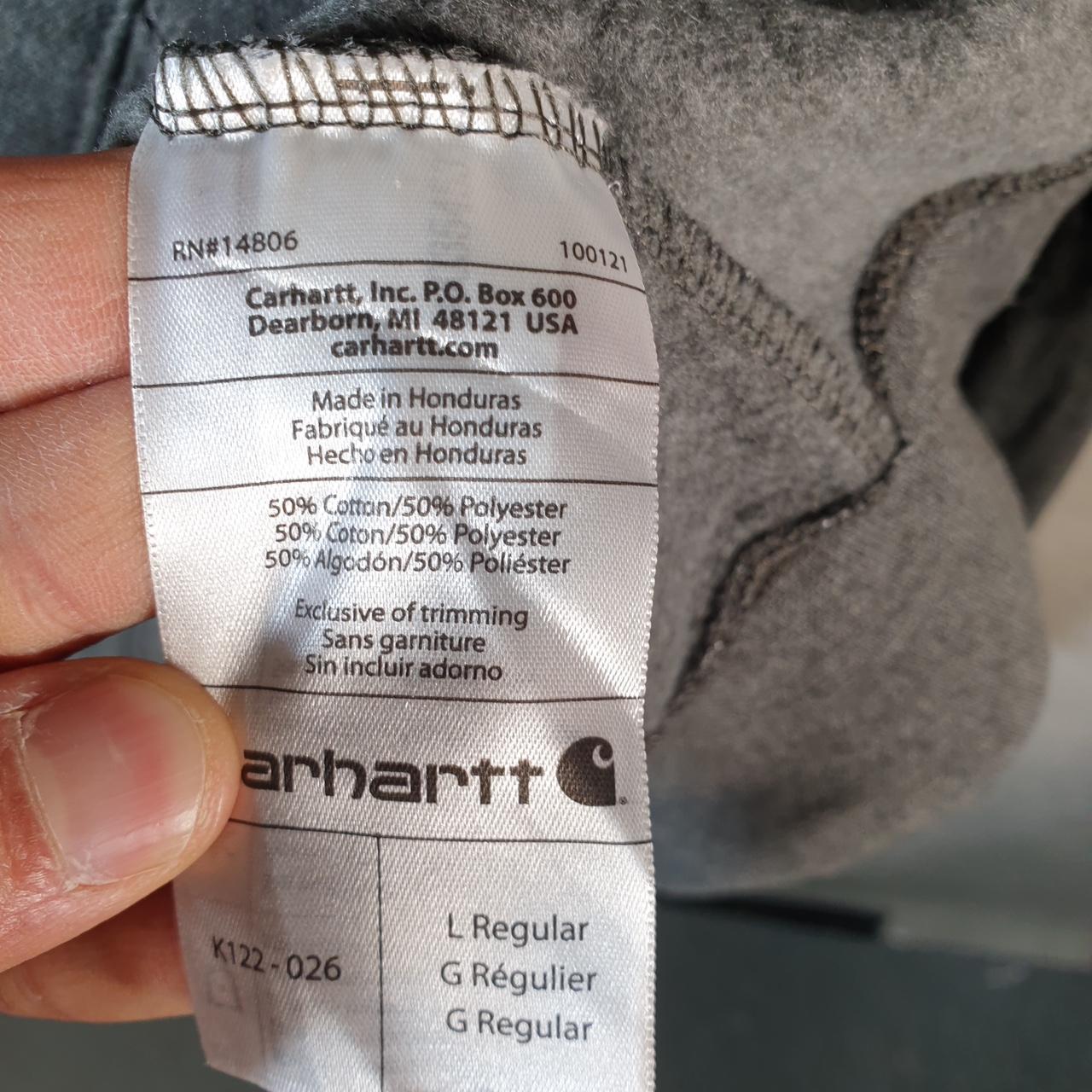 Vintage Carhartt Hoodie Mens Large Grey Full Zip Blank Sweatshirt USA Original Fit