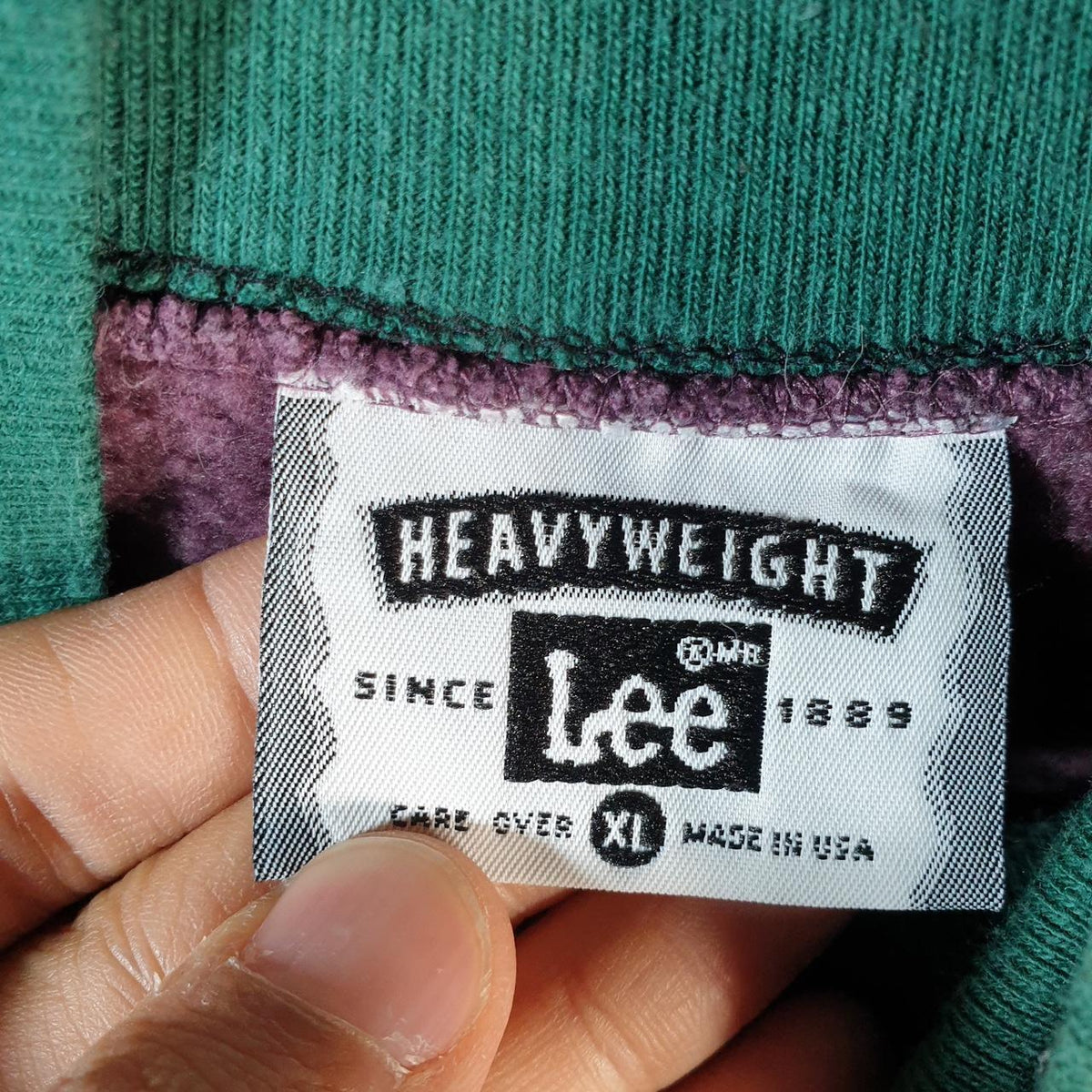 Vintage Lee Heavyweight Sweatshirt Men’s XL Purple USA Up North Mackinac Embroidered