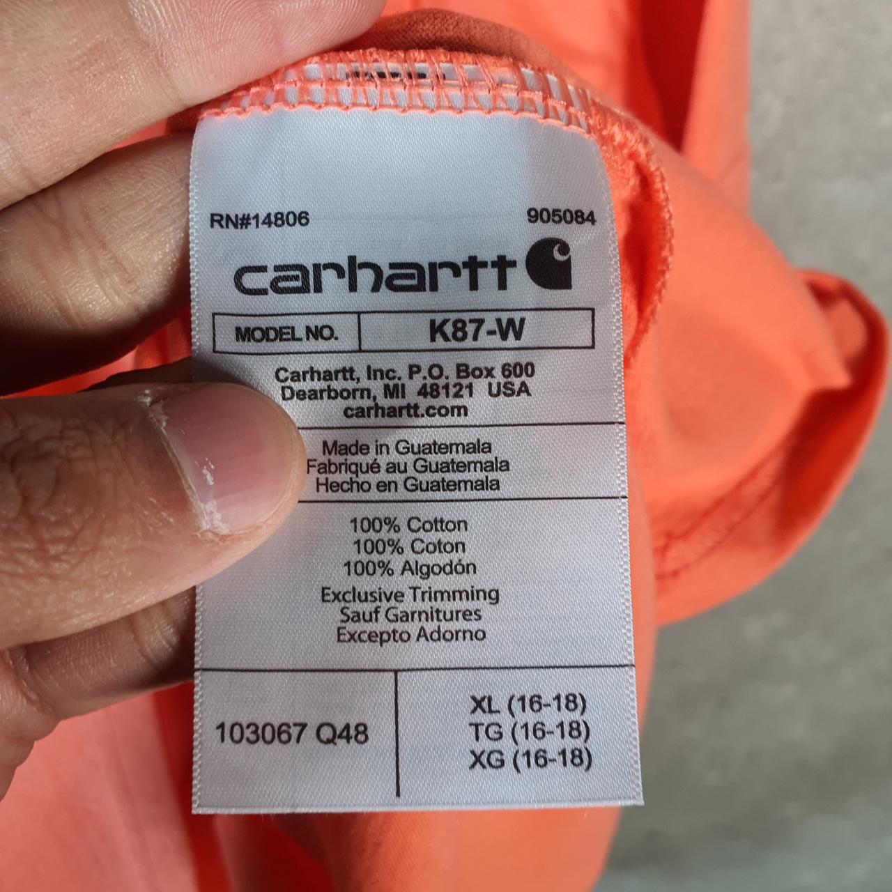 Vintage Carhartt Pocket T Shirt Womens XL Orange Workwear Chore Utility Loose Fit C9229