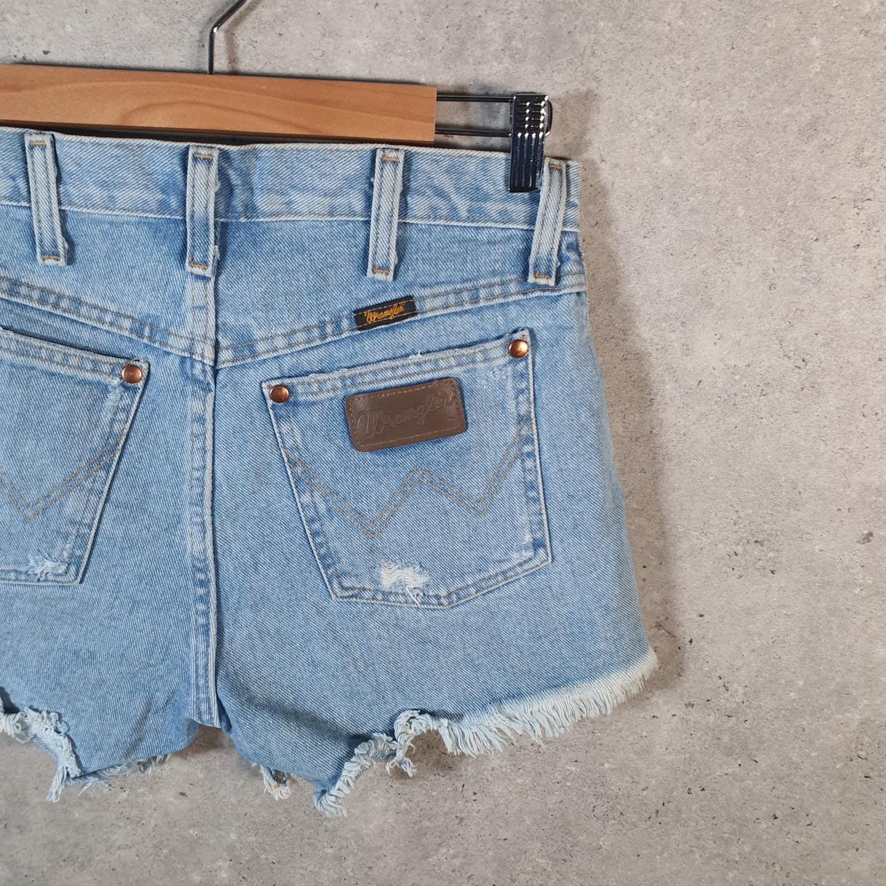 Vintage Wrangler Cut Short Baggy Shorts Jorts Cargo Womens W30 Blue Relaxed Denim