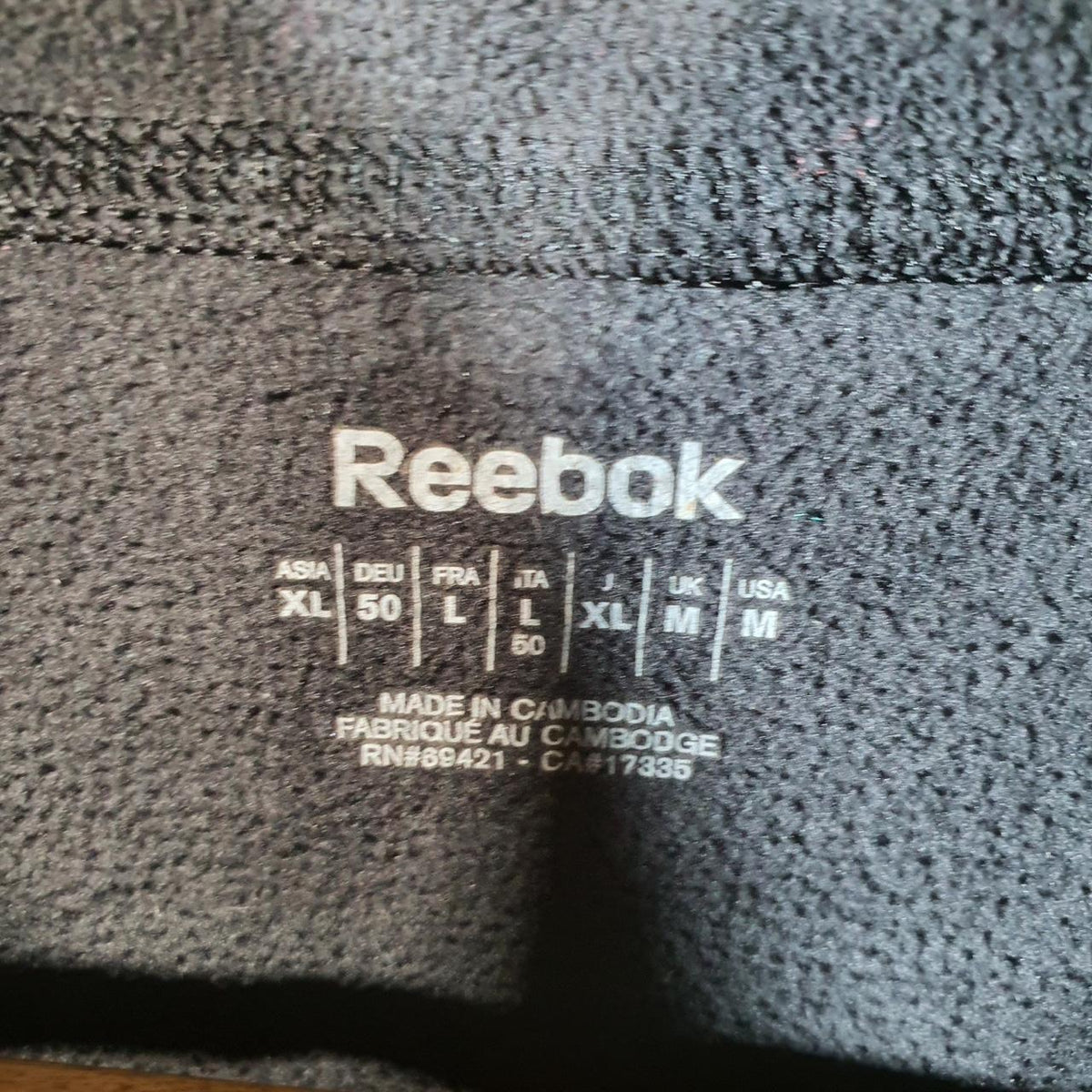 Reebok Full Zip Fleece Sweatshirt Mens Medium Black Embroidered Logo