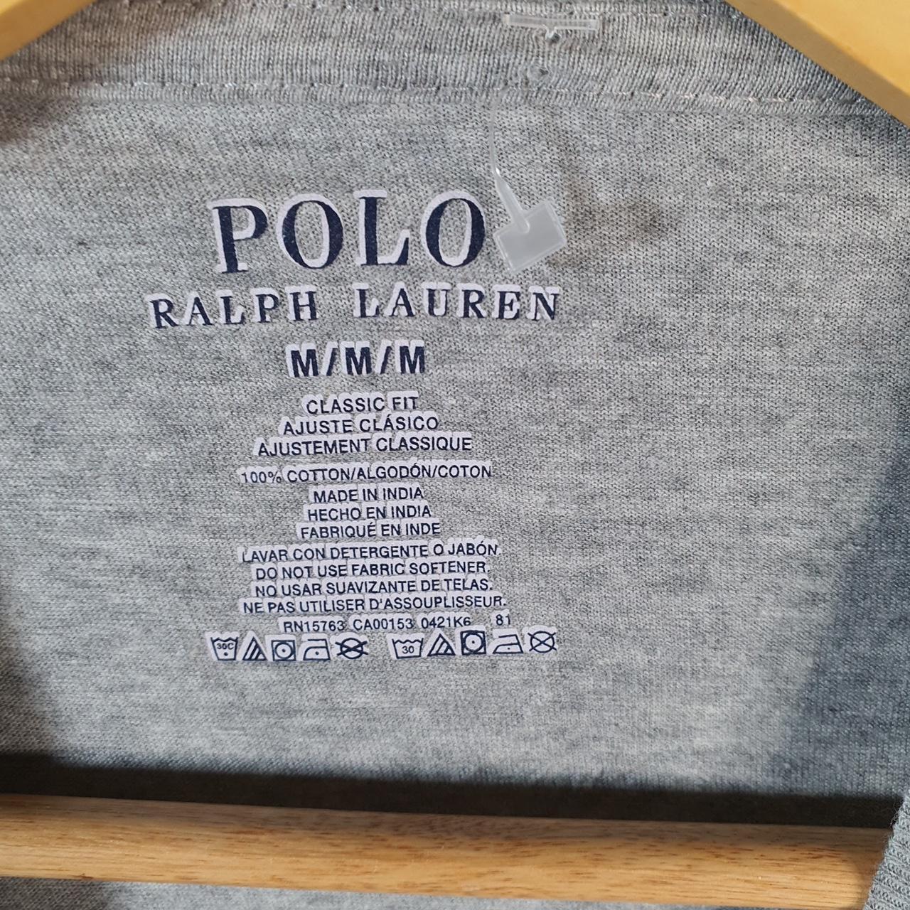Vintage Ralph Lauren Polo T Shirt Men’s Medium Grey Classic Fit Casual C9129