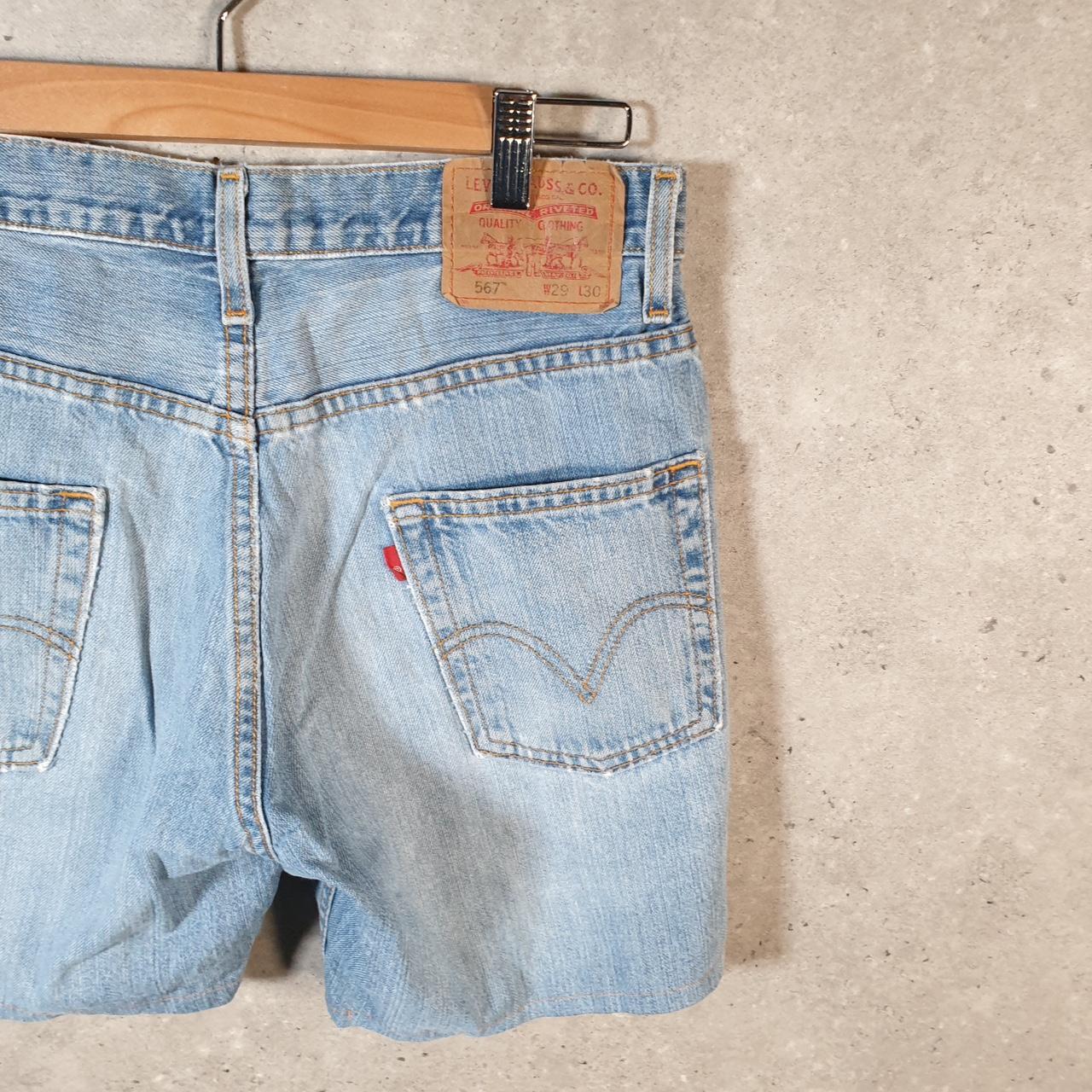 Vintage Levi’s 567 Baggy Shorts Jorts Cargo Mens W29 Blue Relaxed Denim