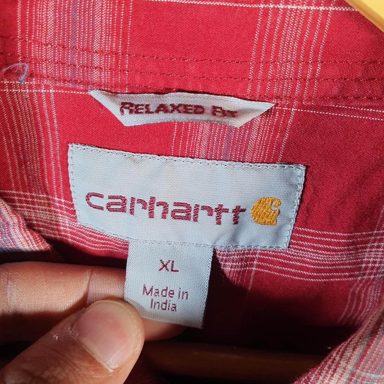 Vintage Carhartt Shirt Button Down Mens XL Red Long Sleeve Utility Relaxed Fit