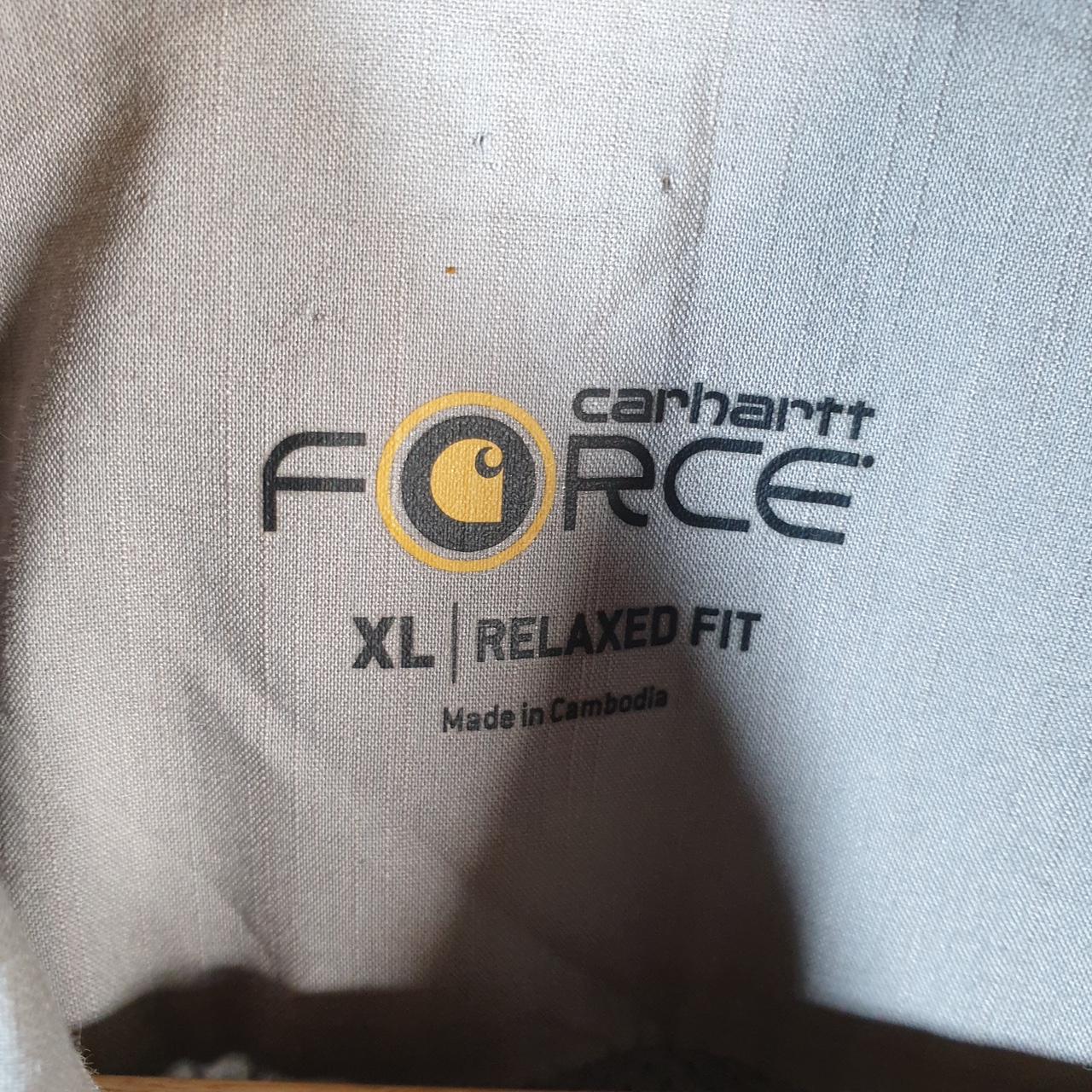 Vintage Carhartt Shirt Button Down Mens XL Grey Short Sleeve Chore Utility Relaxed