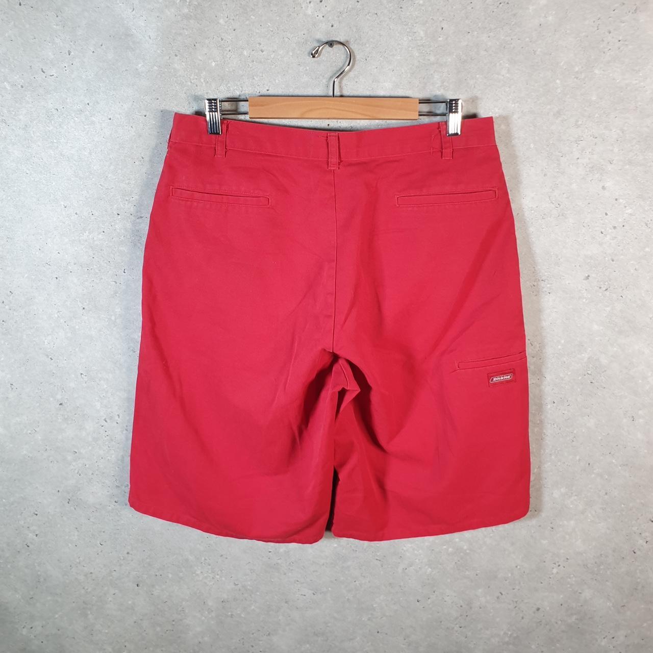 Vintage Dickies Baggy Chino Shorts Jorts Cargo Mens W34 Red Loose Fit