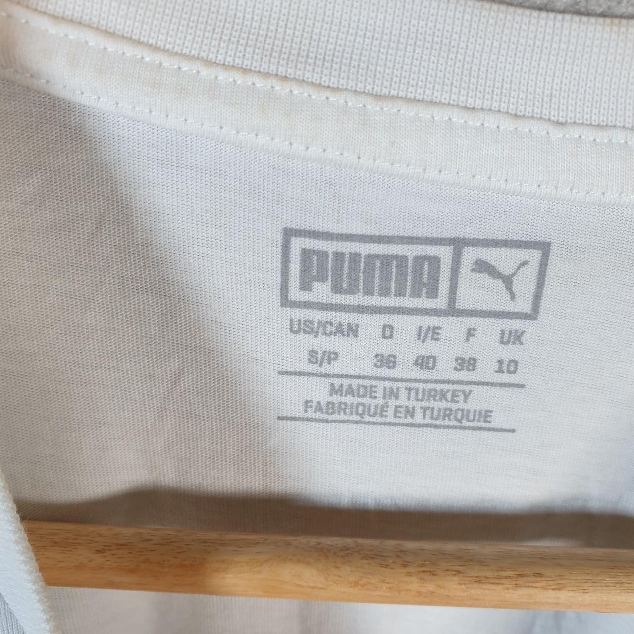 Vintage Puma Spellout T Shirt Womens UK10 White sports Logo Athletic