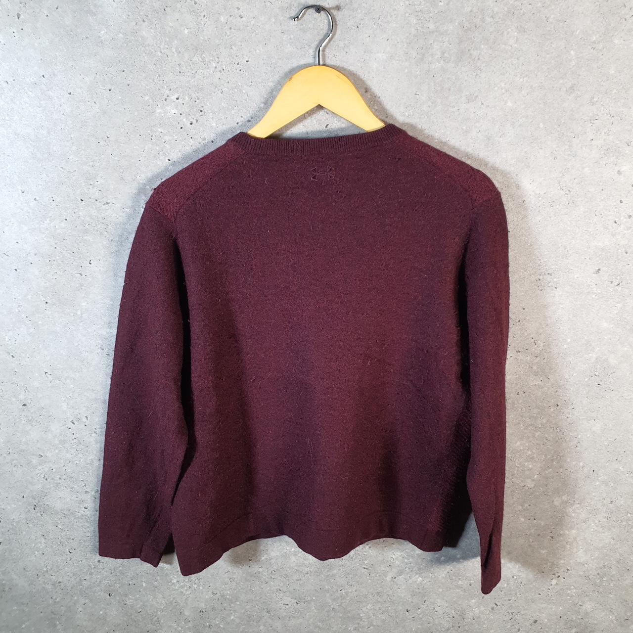 Vintage Under Armour Knit Sweater Women’s Large Burgundy Y2K Pullover Casual