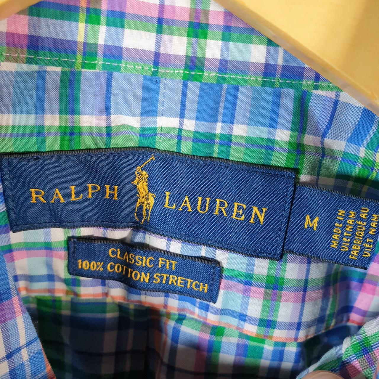 Vintage Ralph Lauren Button Down Shirt Men’s Medium Checkered Classic Fit Pony Cotton