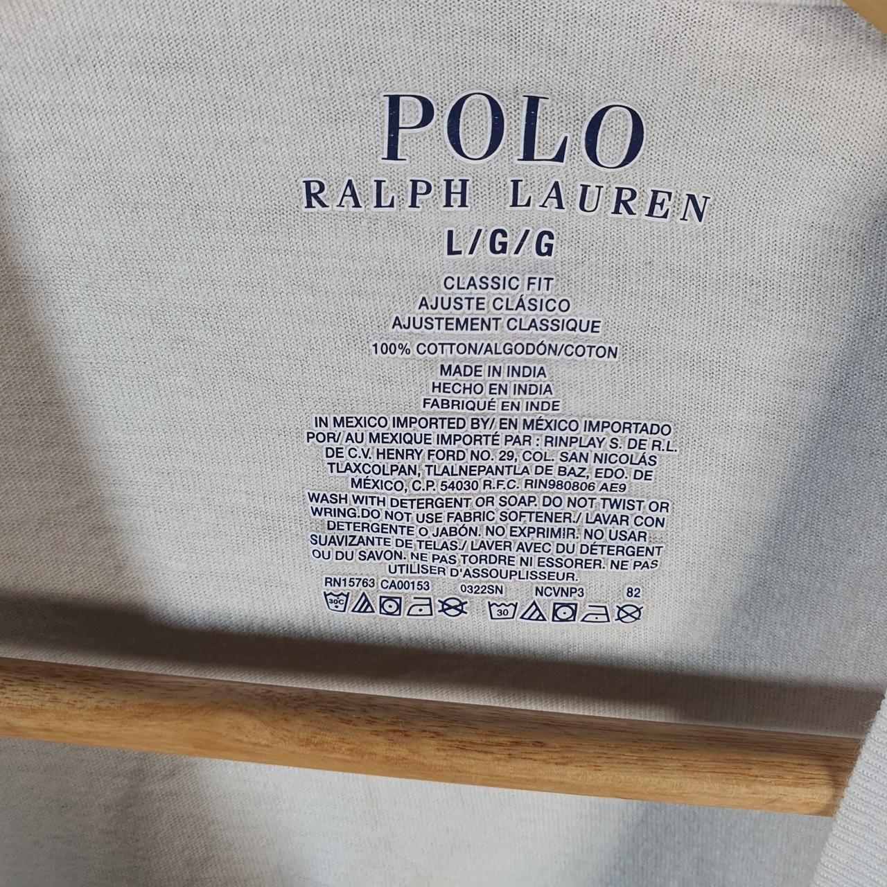 Vintage Ralph Lauren Polo USA T Shirt Men’s Large White Embroidered Classic Fit Pony