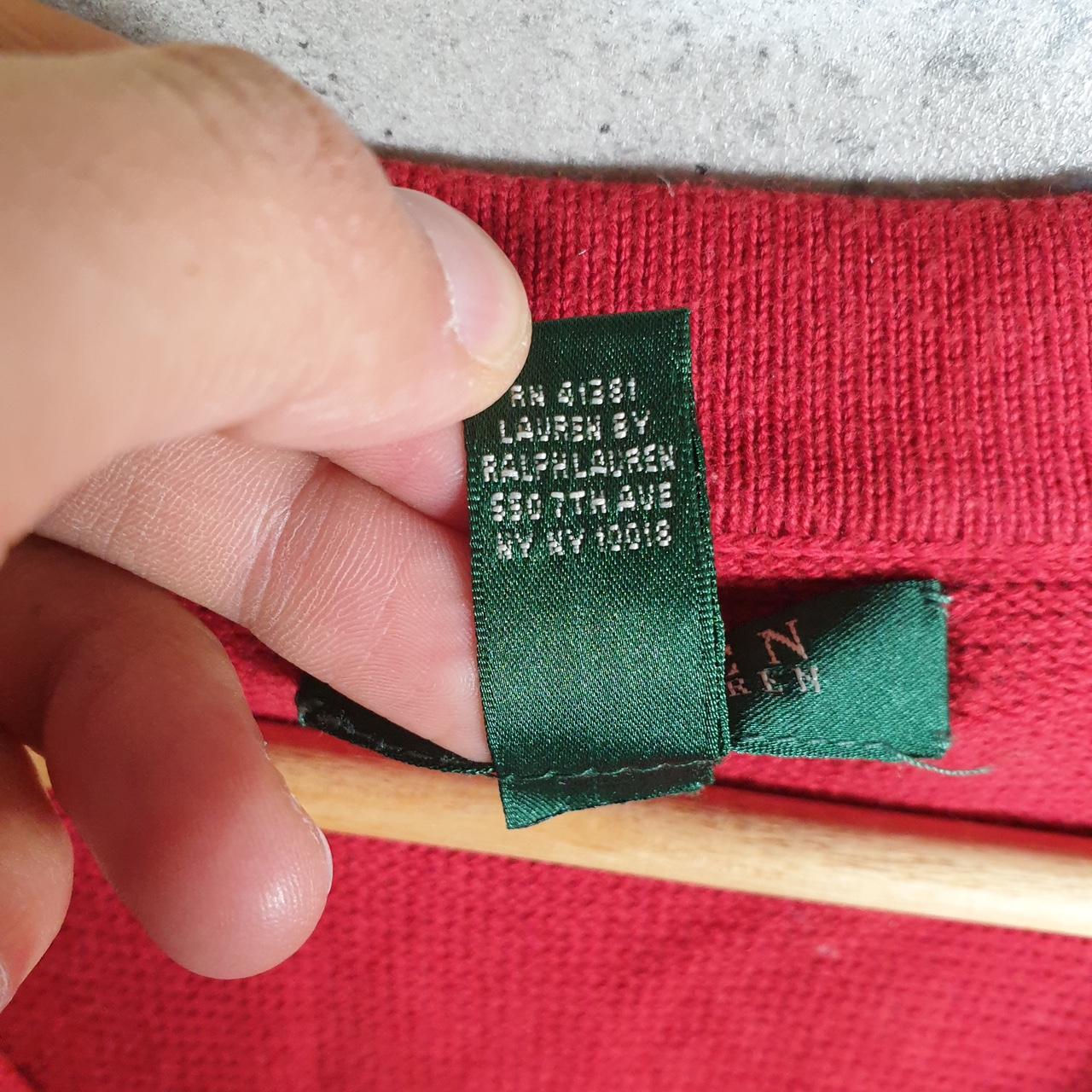 Vintage Ralph Lauren Polo Knit Sweater Womens Large Red Cotton Pullover