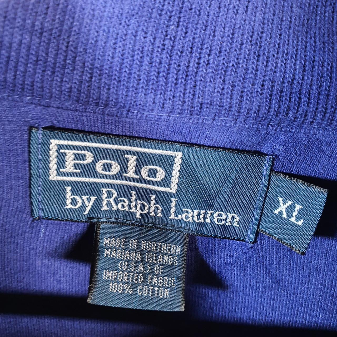 Vintage Ralph Lauren Polo 1/4 Zip Sweatshirt Men’s XL Blue Cotton Pullover Pony