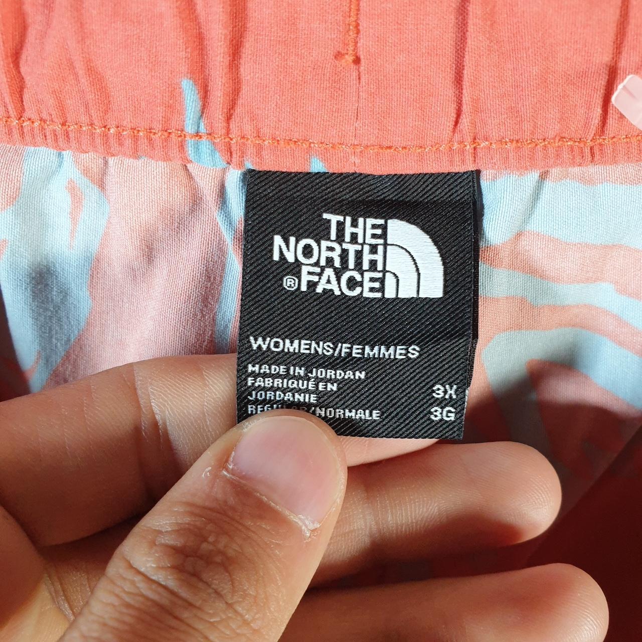 Vintage The North Face TNF Shorts Jorts Chino Cargo Womens 3XL Floral Orange Baggy Cotton