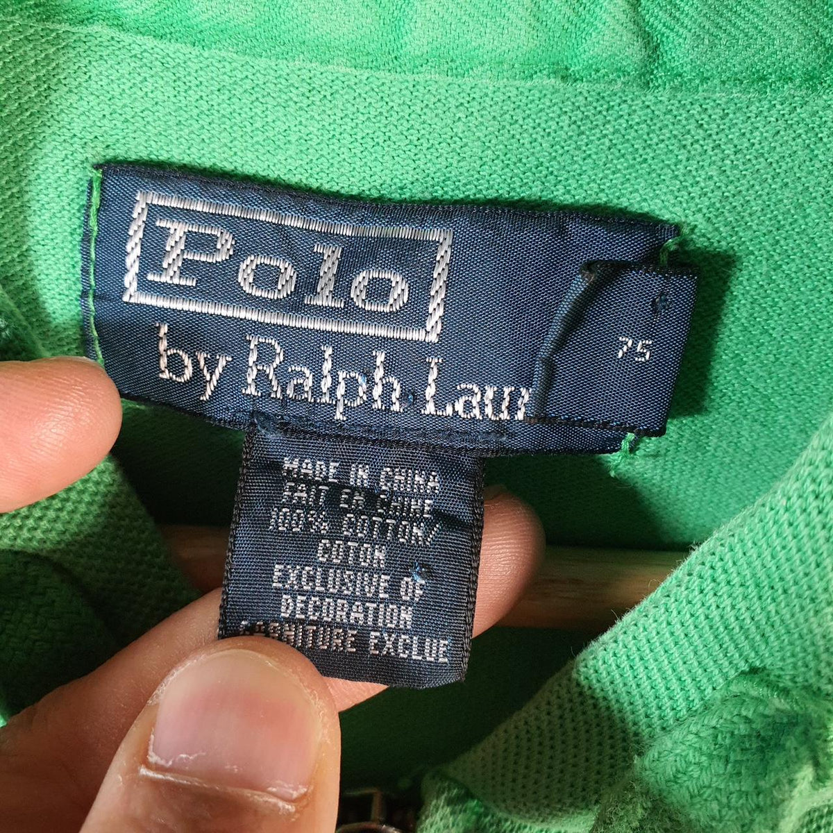 Vintage Ralph Lauren Polo Heavyweight Hoodie Womens Medium Green Cotton Full Zip Pony