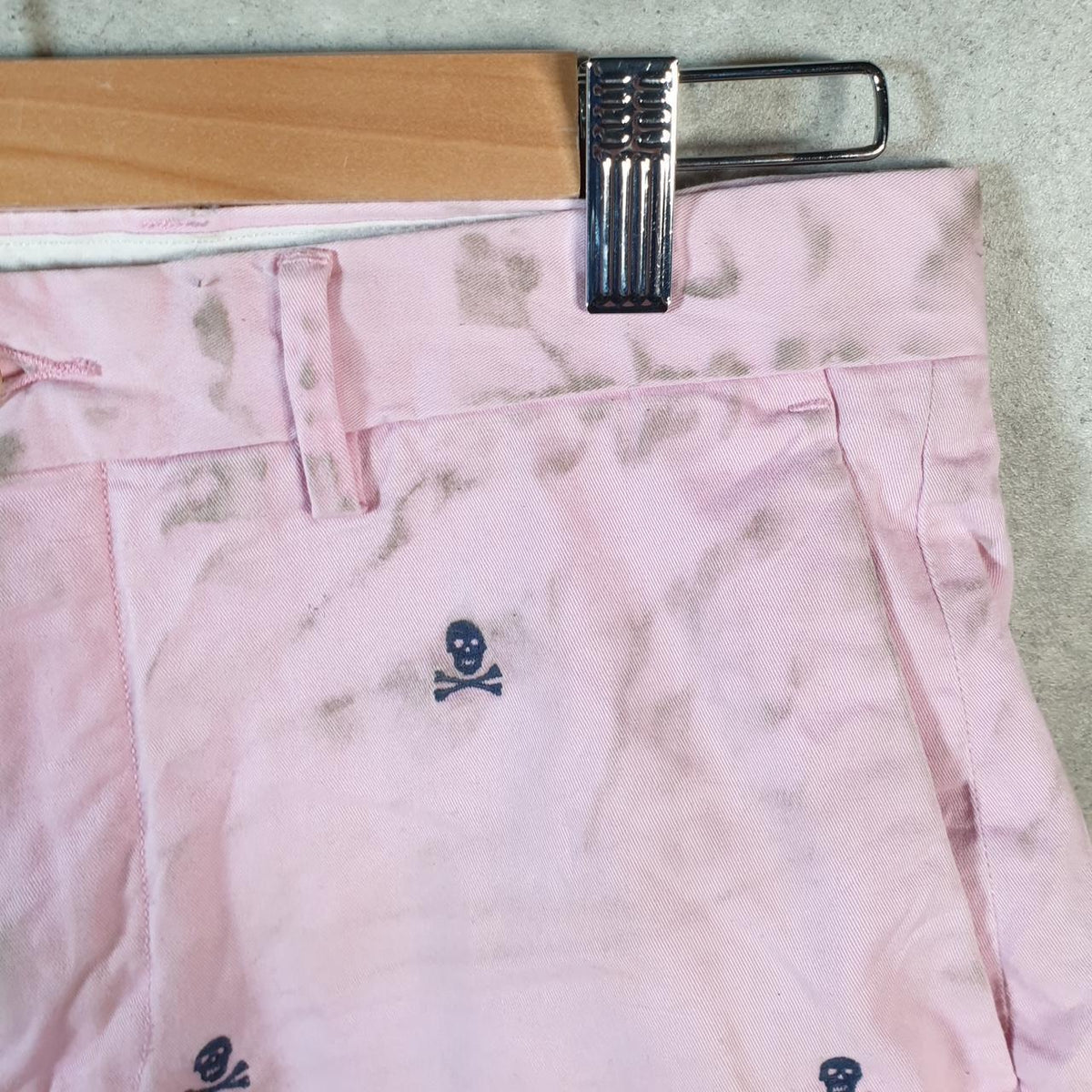 Vintage Ralph Lauren Polo Shorts Jorts Chino Cargo Men’s W30 Pink Skull Bones