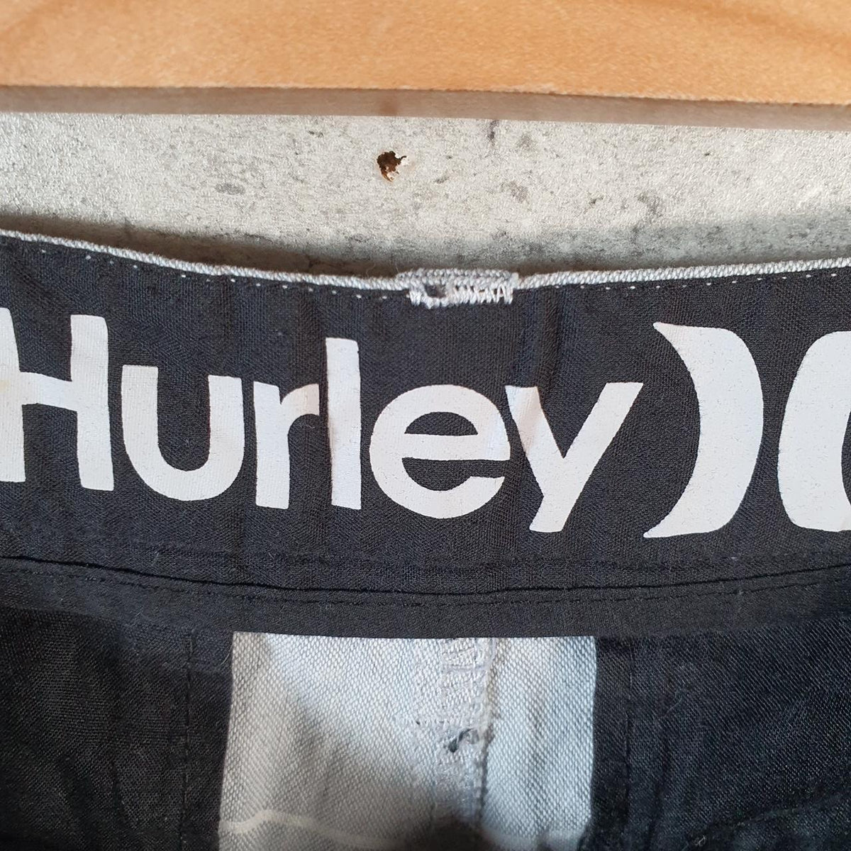 Vintage Hurley Chino Shorts Jorts Cargo Men’s W32 Grey Striped Baggy Cotton A4325