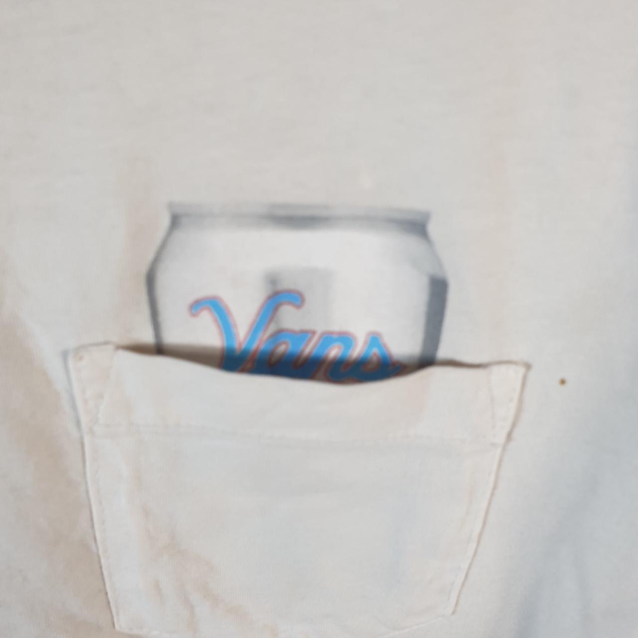 Vintage Vans Off the Wall Beer USA Flag T Shirt Men’s Medium White Custom Fit Casual