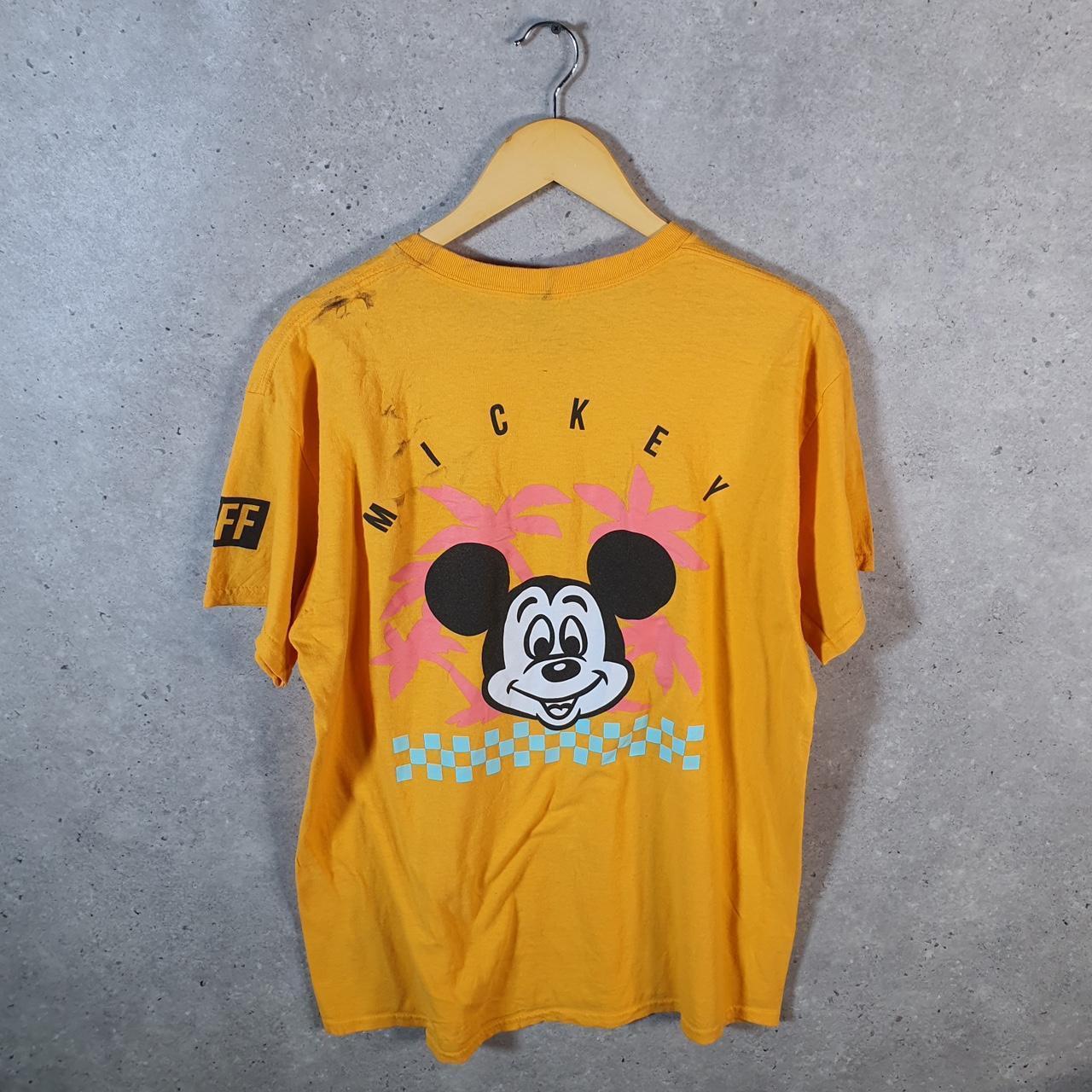 Vintage Disney Land Mickey Mouse T Shirt Men’s Large Orange Logo Graphic Cartoon