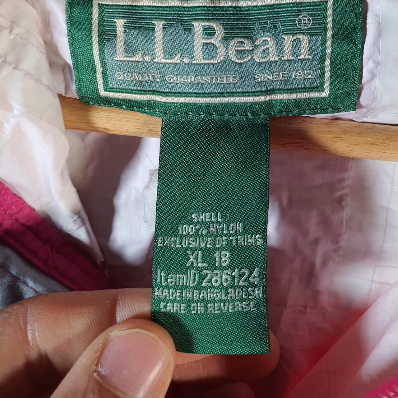 Vintage L.L. Bean Outdoors Nylon Jacket Womens XL Pink Waterproof Hooded