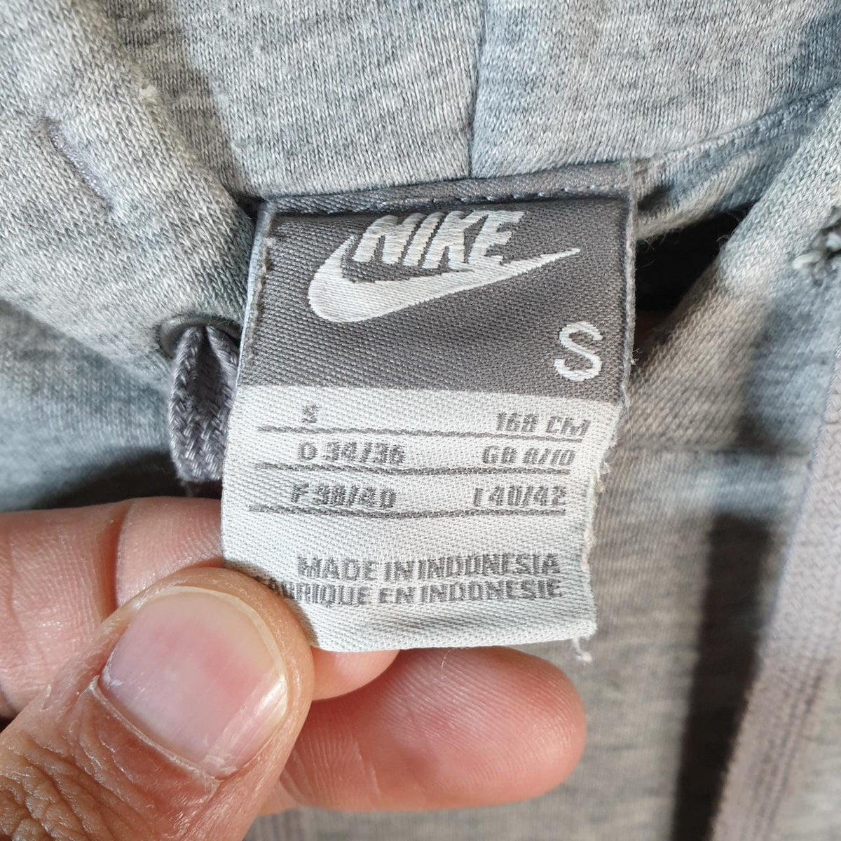 Vintage Nike 90s Club Hoodie Womens Small Grey Swoosh Y2K Pullover