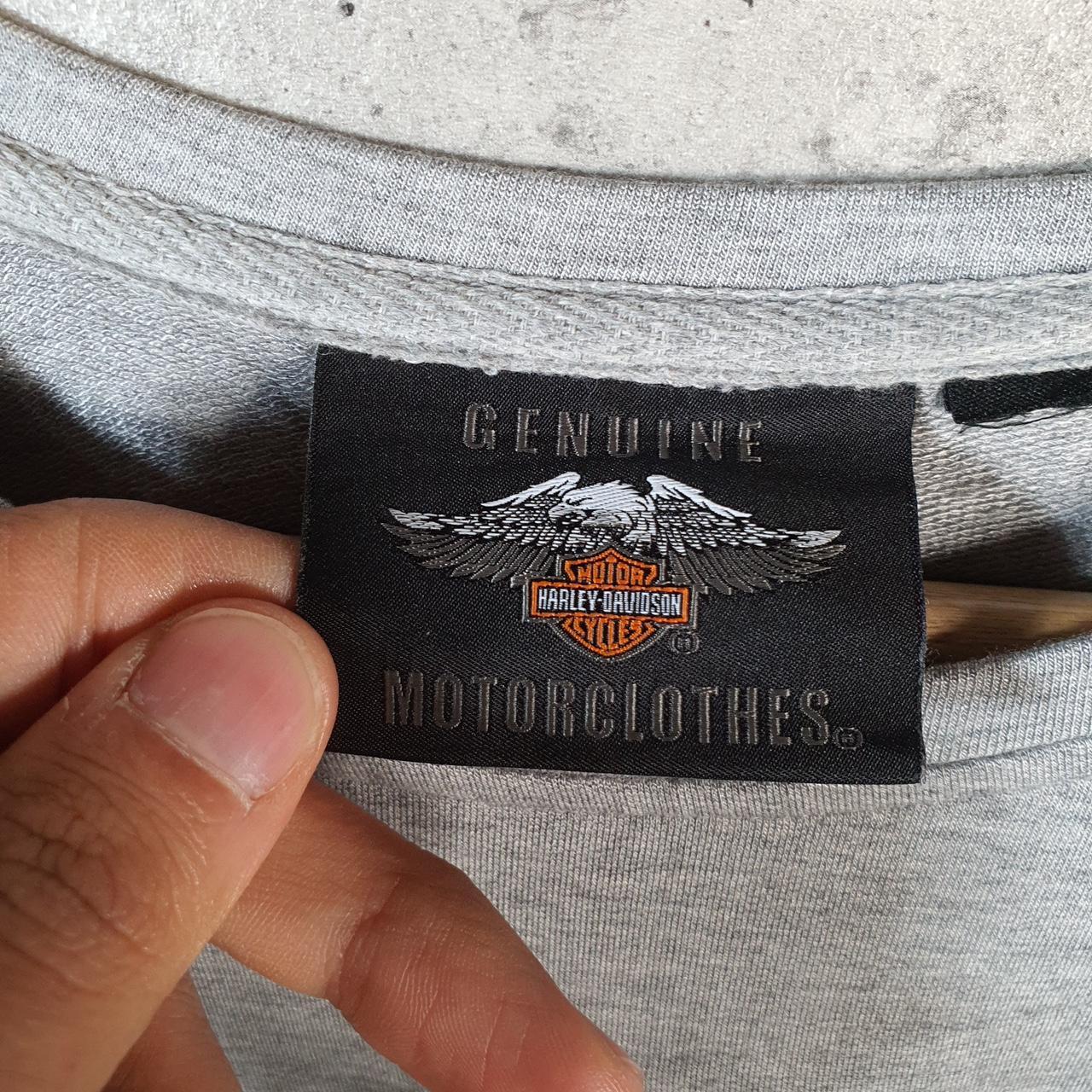 Vintage Harley Davidson Spellout Sweatshirt Mens Large Grey Skull Motorcycle USA Pullover