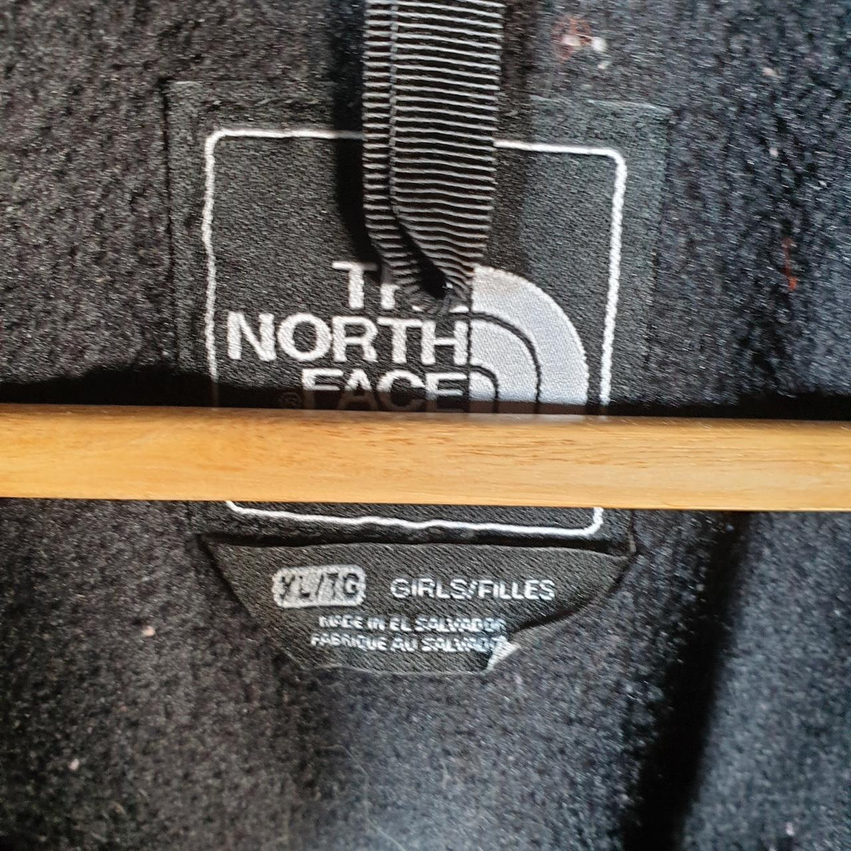 Vintage The North Face TNF Teddy Fleece Sweatshirt  Girls XL Black Full Zip Logo