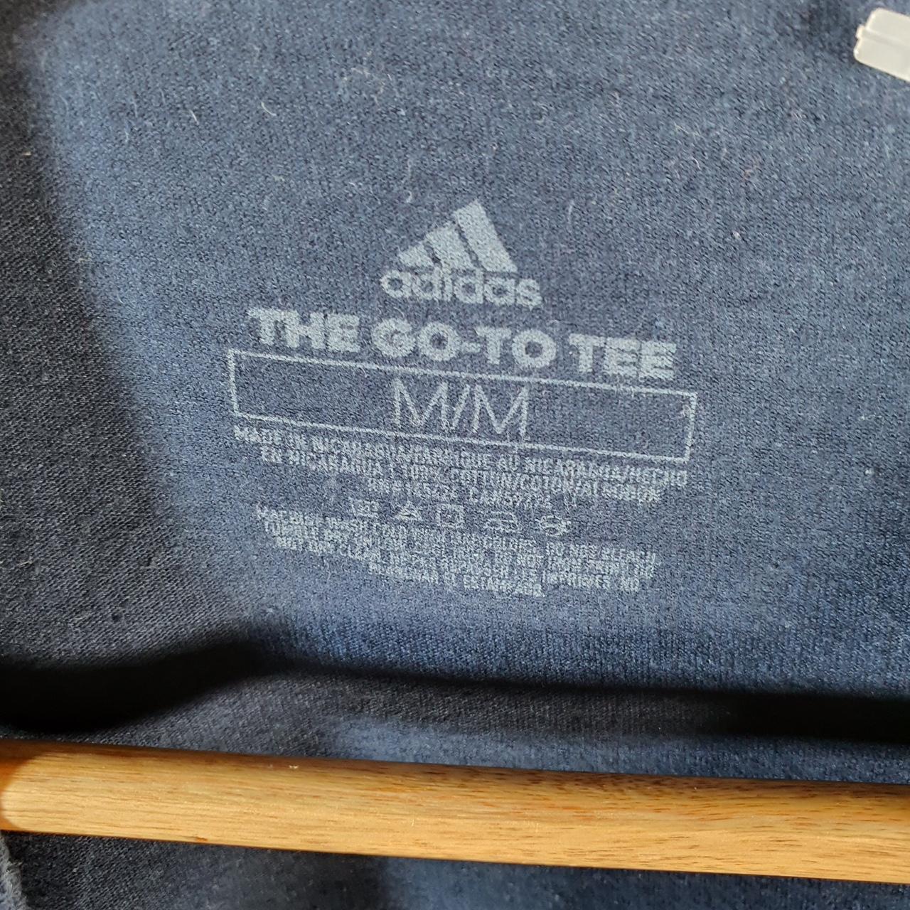 Vintage Adidas Go To Tee T Shirt Men’s Medium Navy Blue Three Stripes Logo Athletic