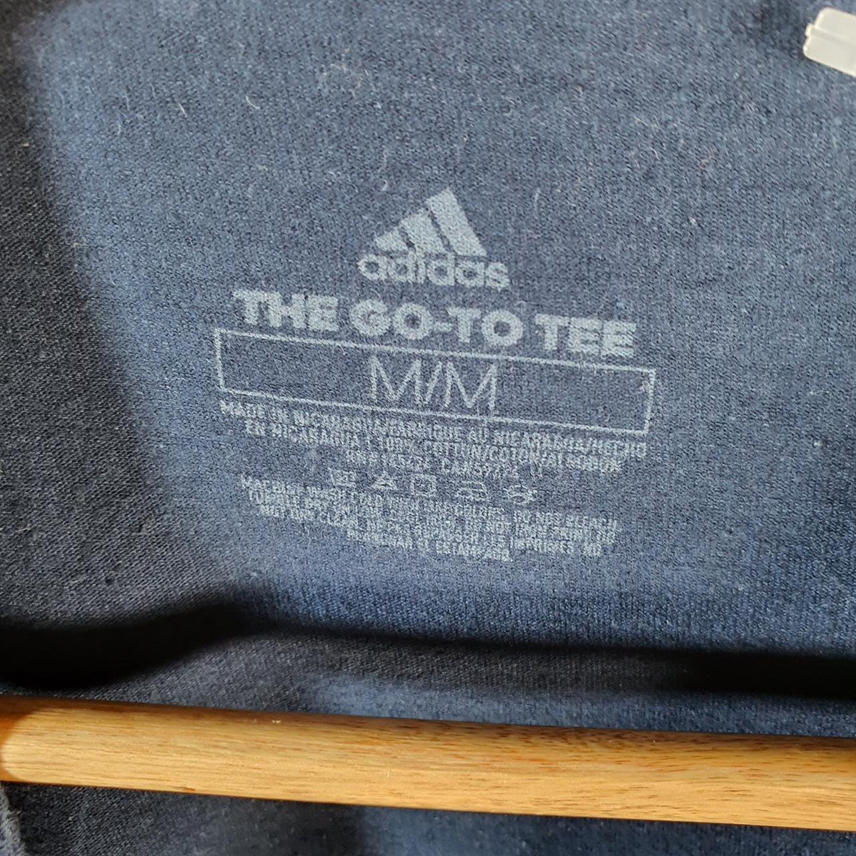 Vintage Adidas Go To Tee T Shirt Men’s Medium Navy Blue Three Stripes Logo Athletic