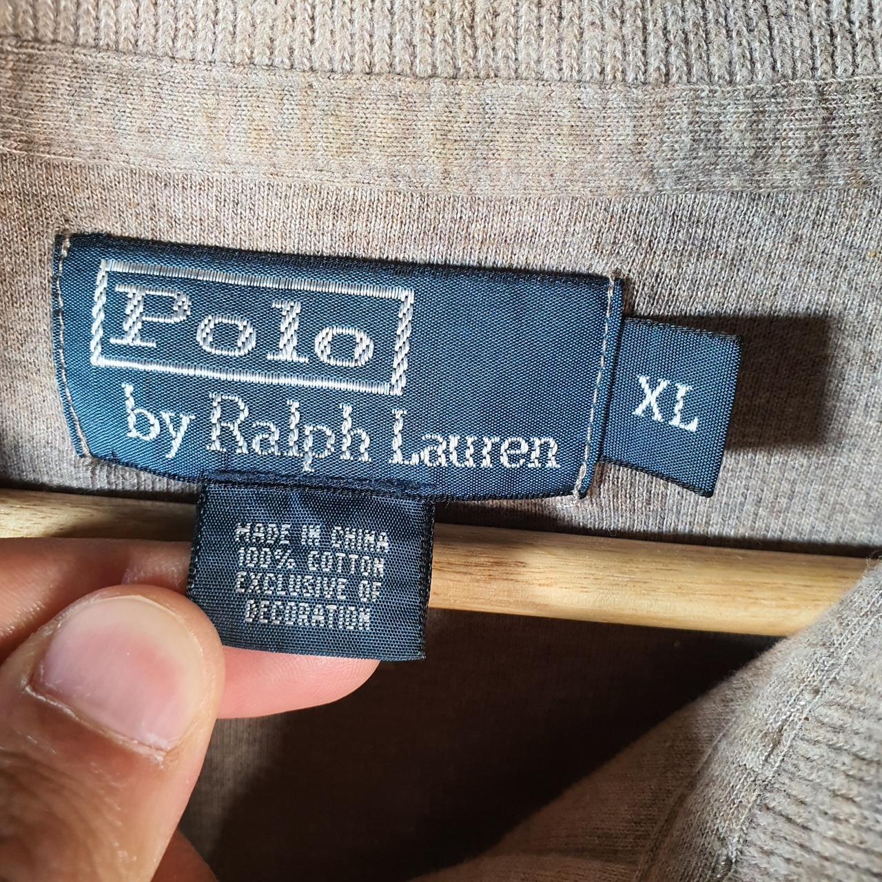 Vintage Ralph Lauren Polo 1/4 Zip Sweatshirt Men’s XL Beige Pullover Pony C8831