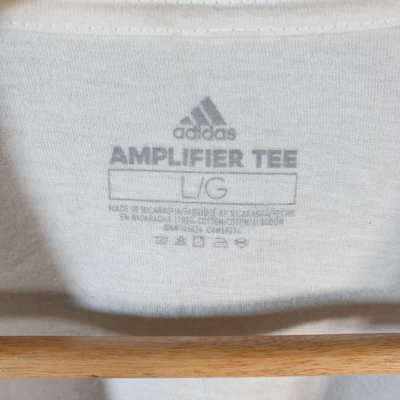 Vintage Adidas Amplifier T Shirt Shirt Men’s Large White Three Stripes Logo Athletic C9881