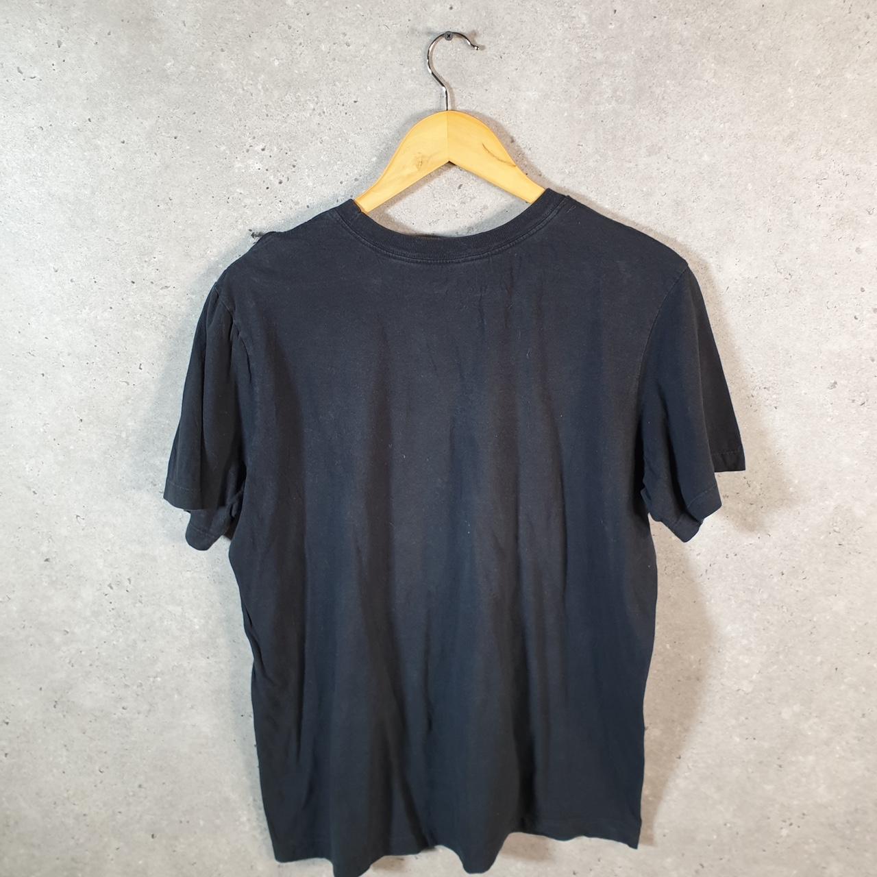 Vintage Nike Club T Shirt Men’s Medium Black Printed Swoosh Logo Athletic C7919